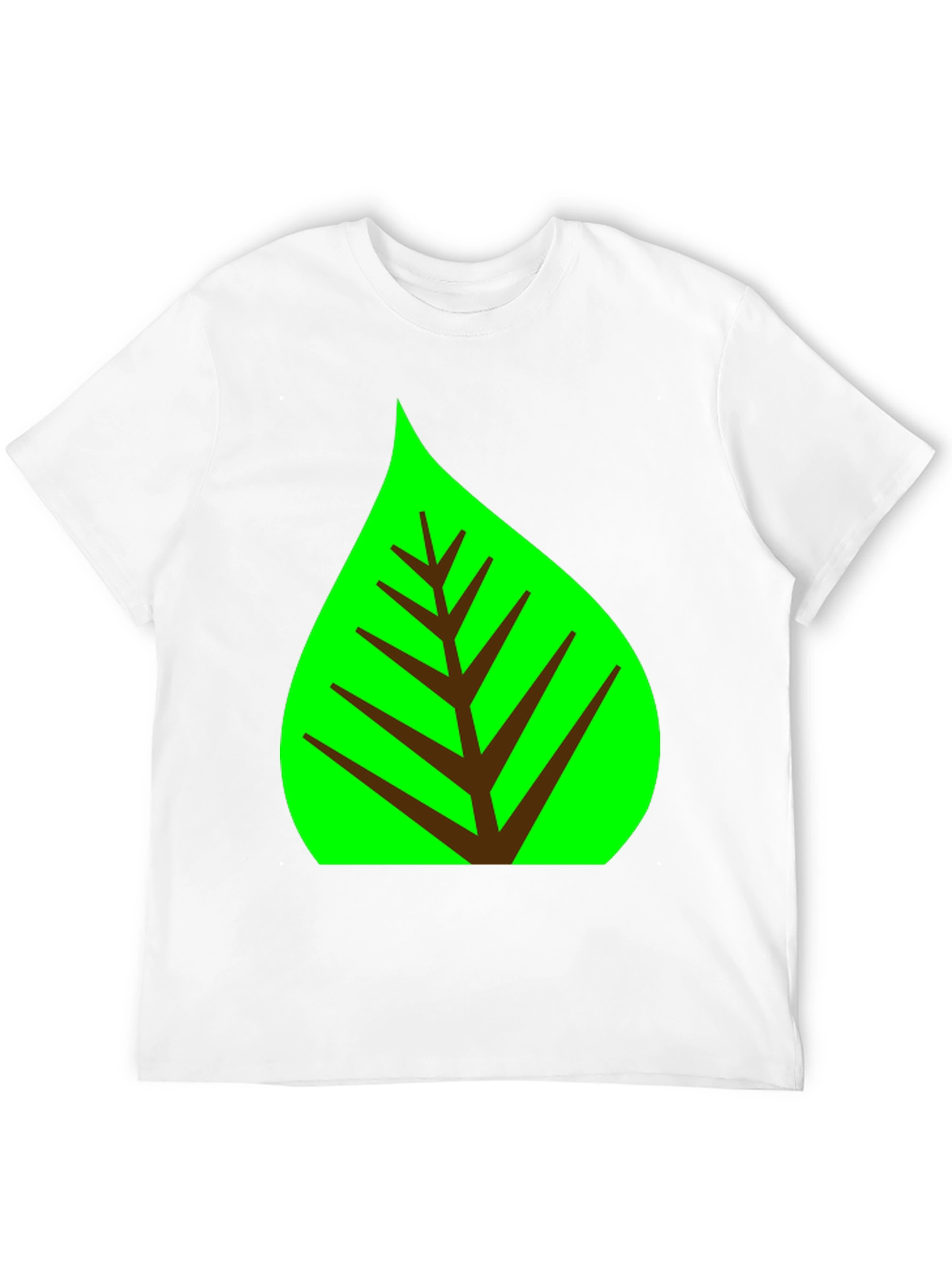 Green Leaf Graphic Tee - Black Cotton Shirt