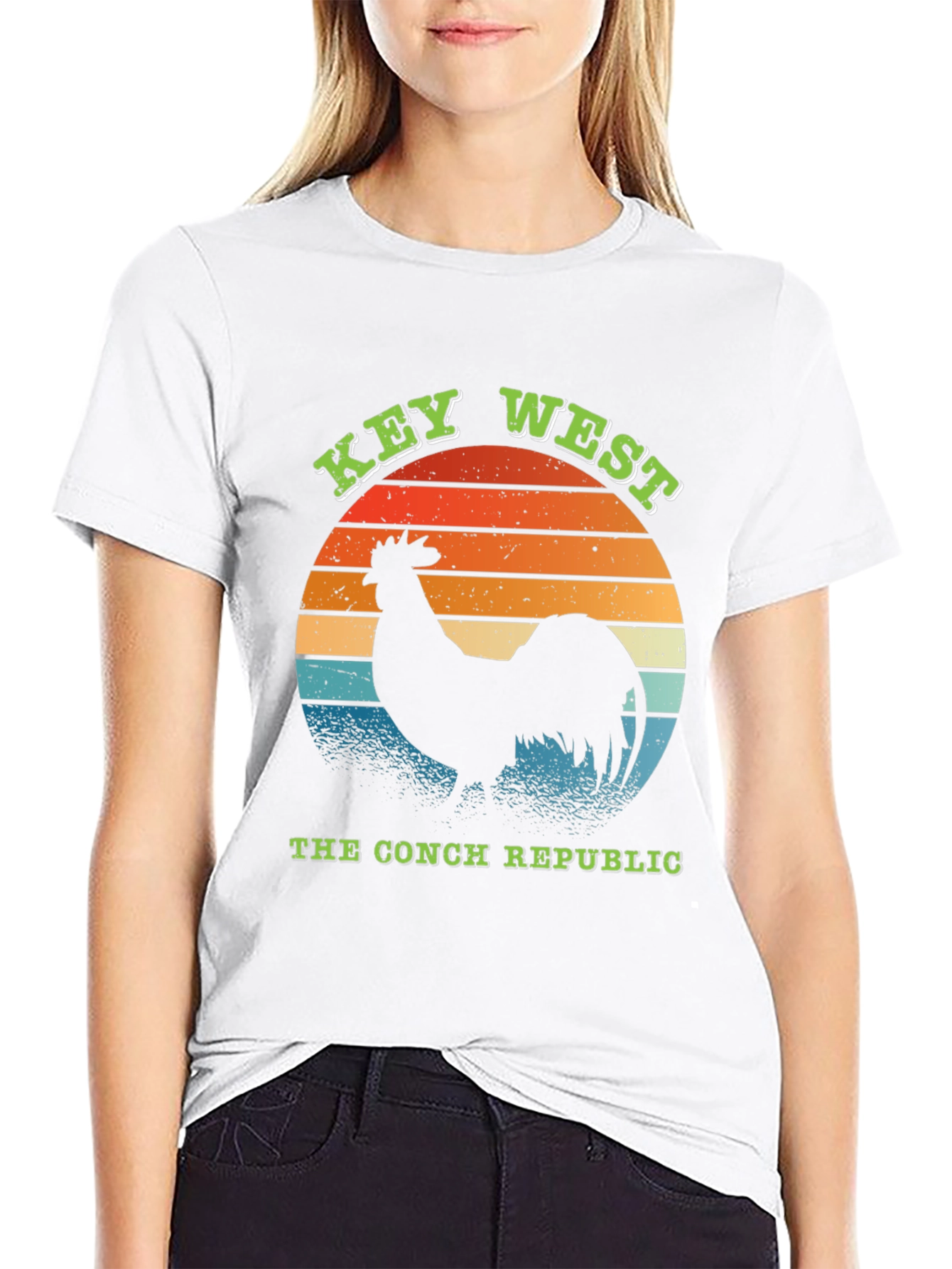 Key West Conch Republic Rooster Graphic T-Shirt