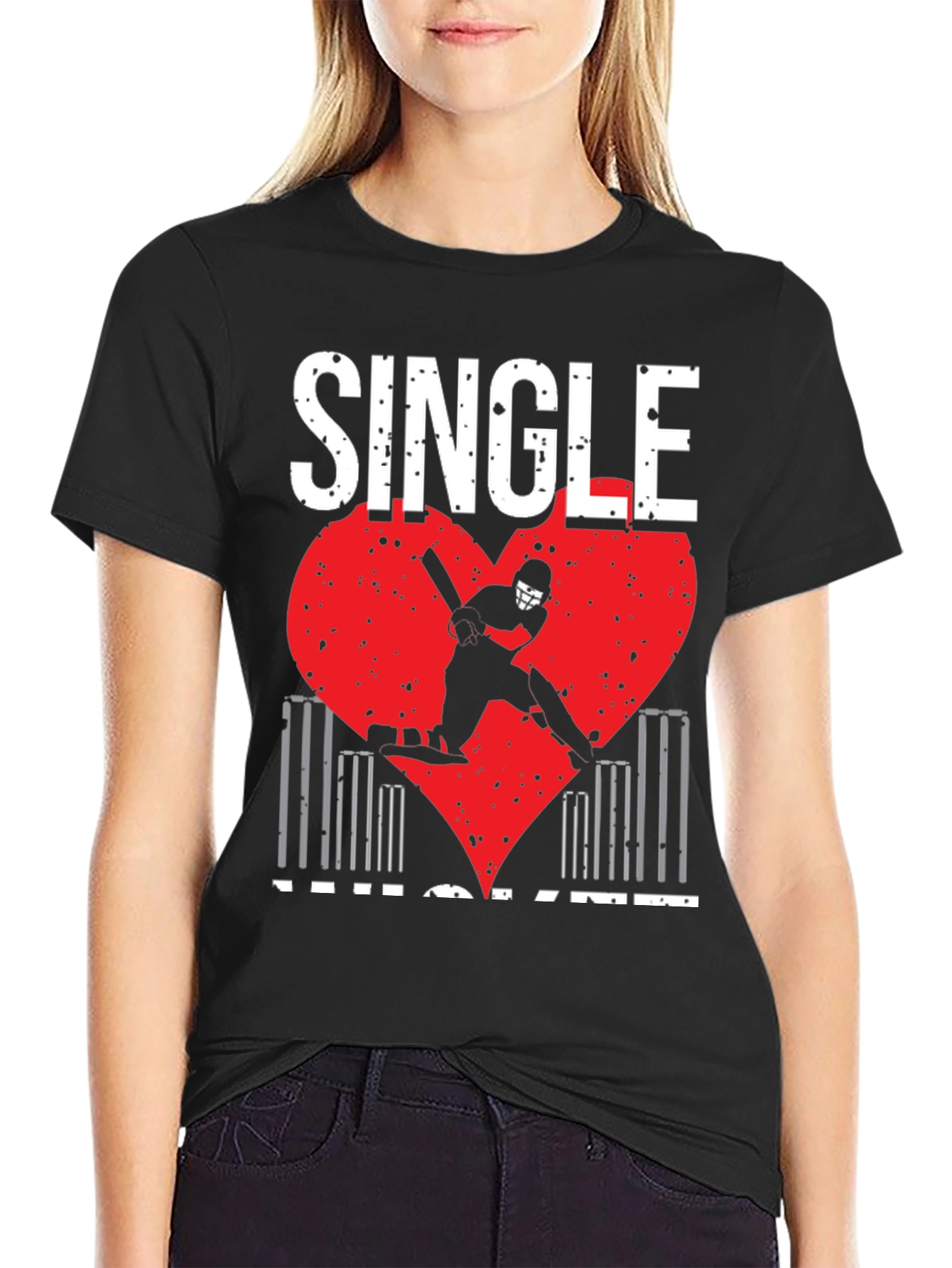 Single Cricket Heart T-Shirt