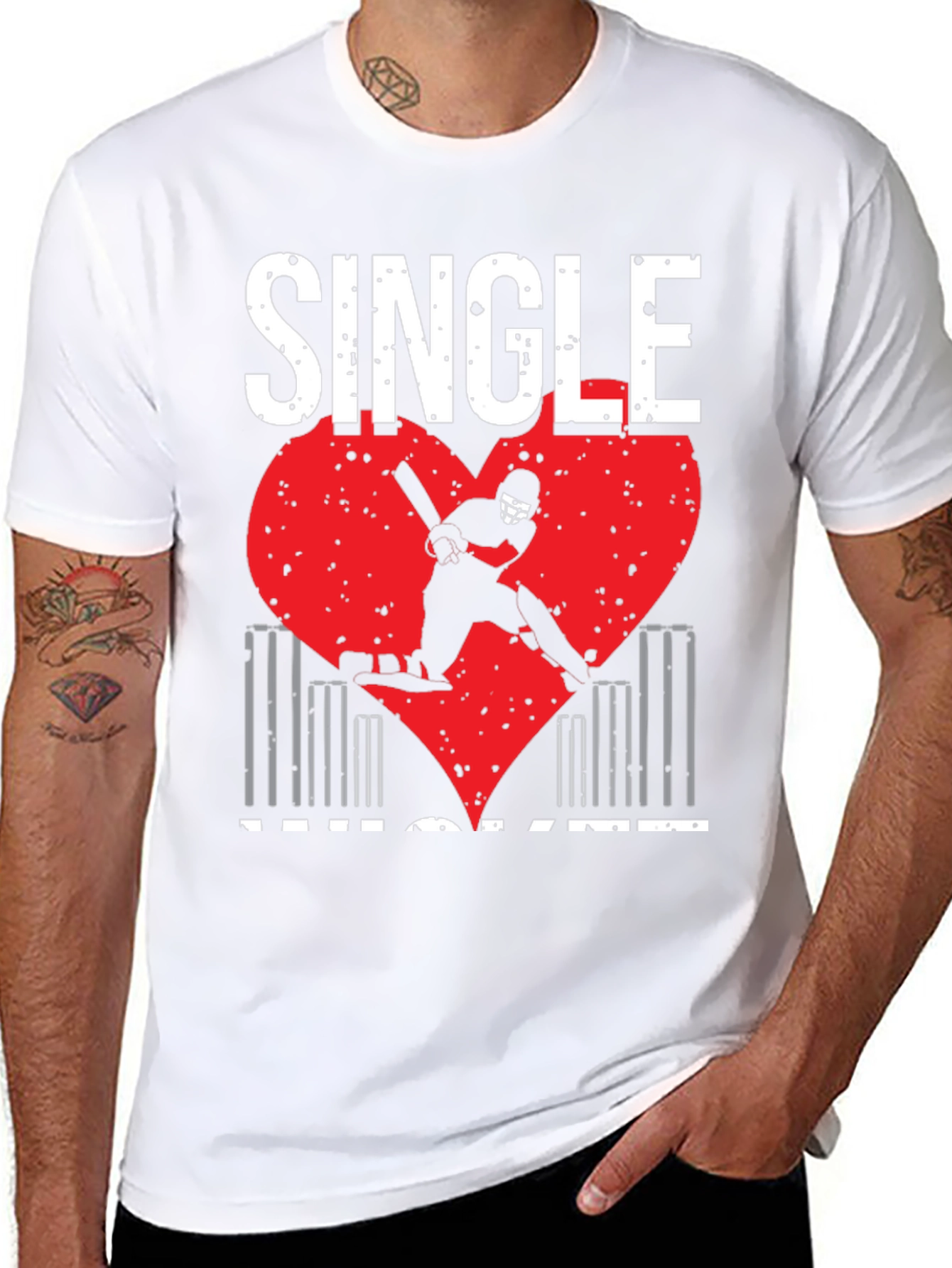 Single Cricket Heart T-Shirt