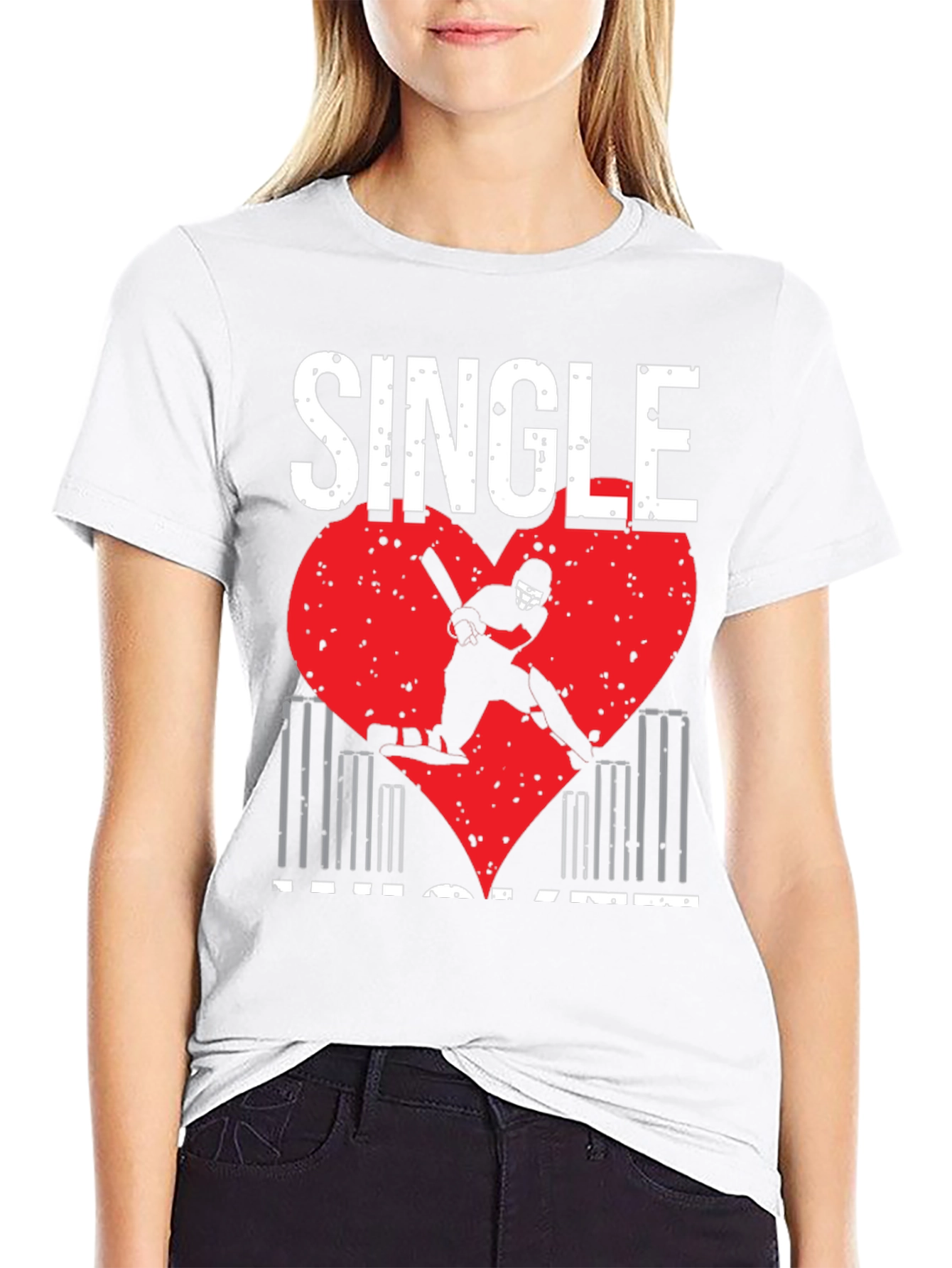 Single Cricket Heart T-Shirt