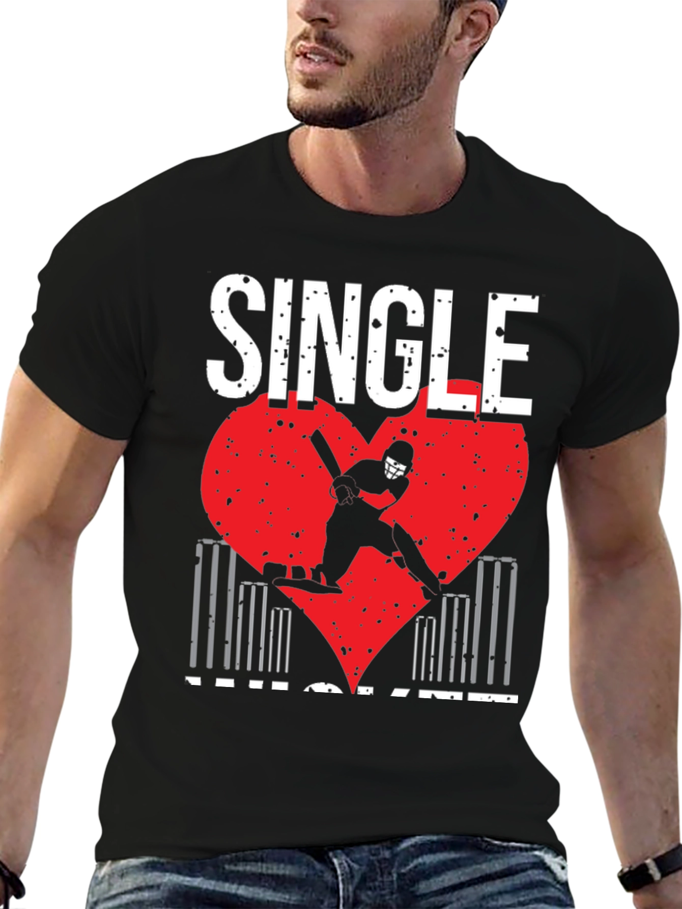 Single Cricket Heart T-Shirt