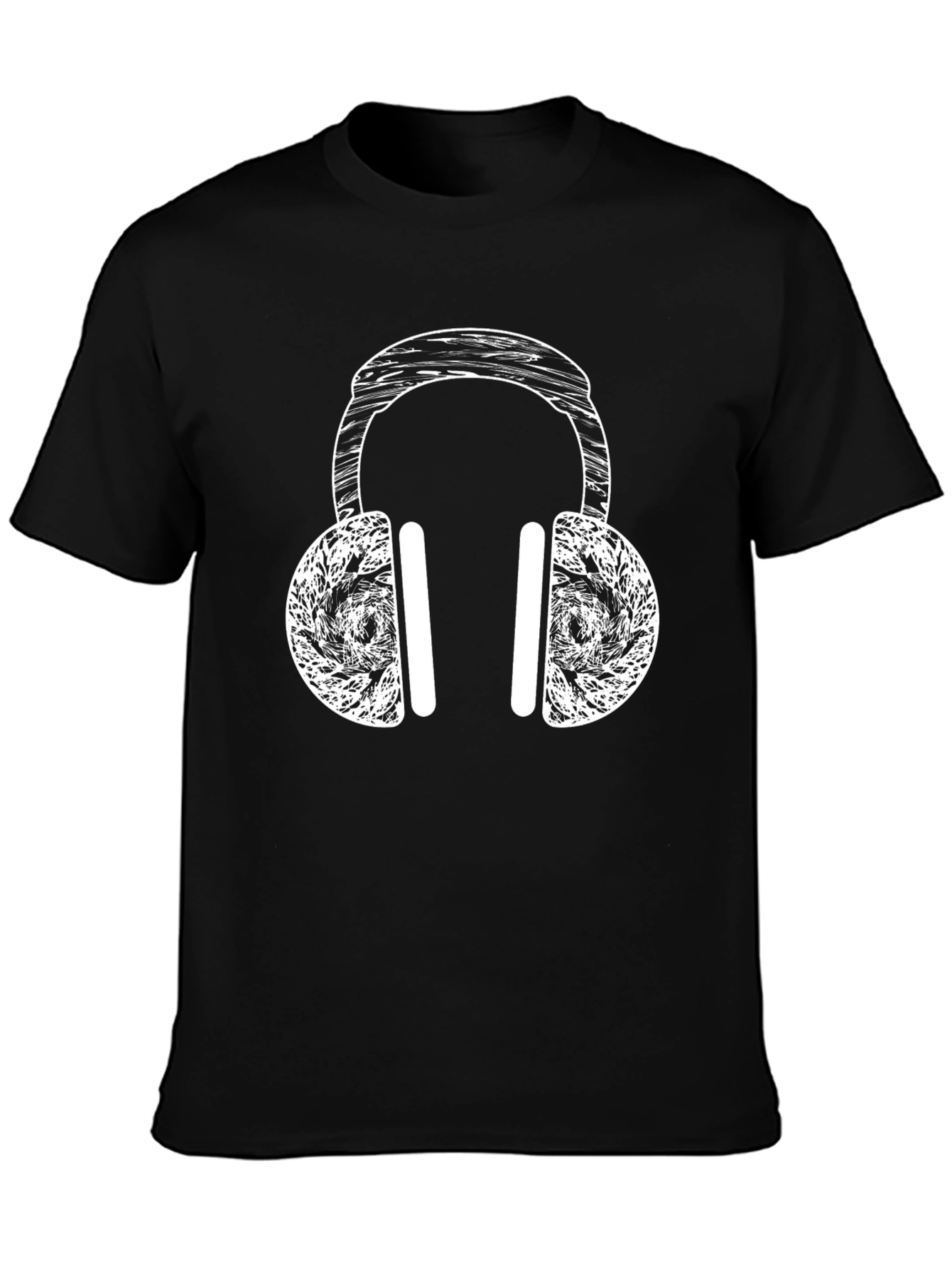 Cool Headphones Graphic Tee - Black