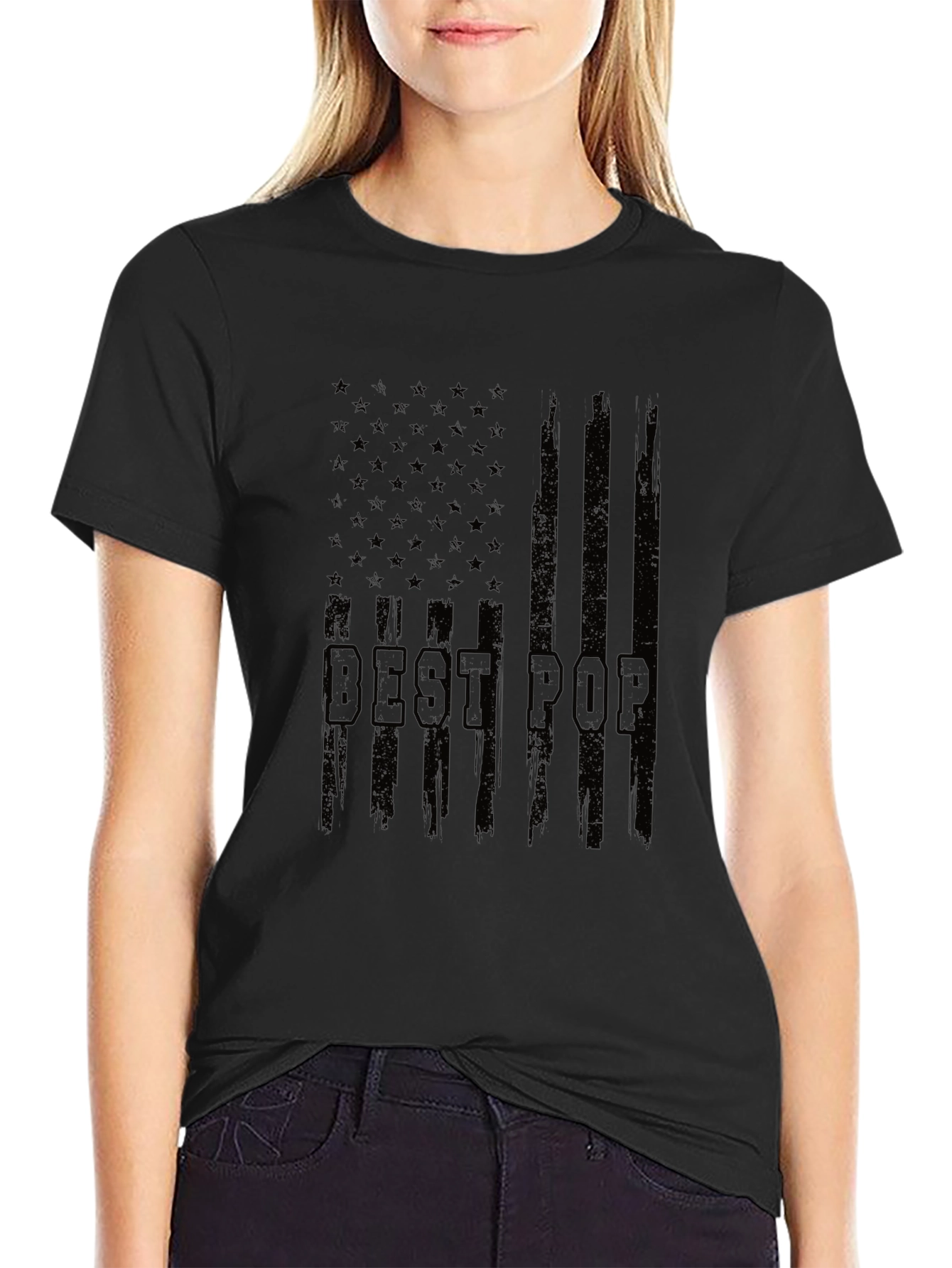 Best Pop American Flag Graphic T-Shirt