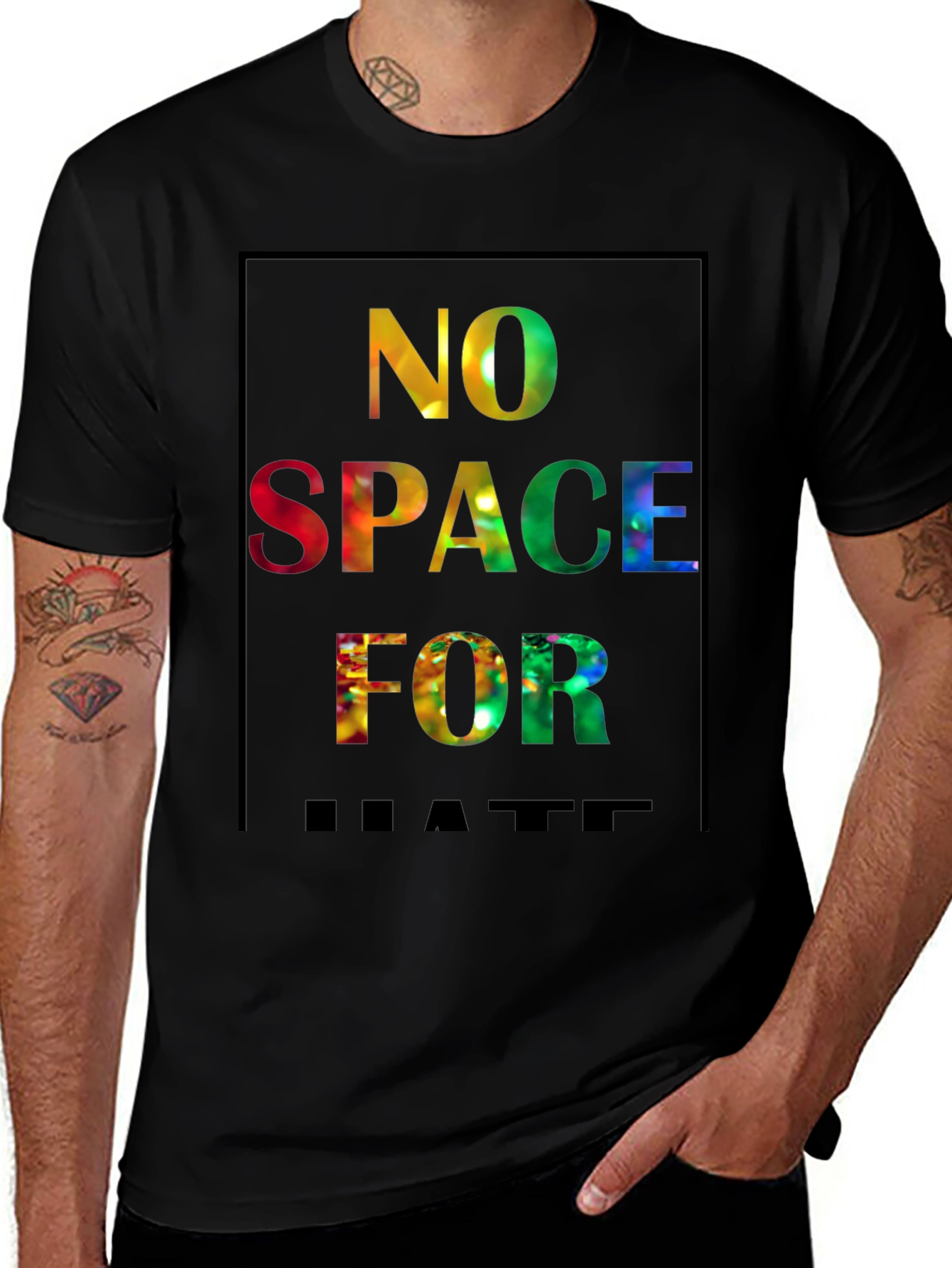 No Space for Hate Graphic Tee - Black