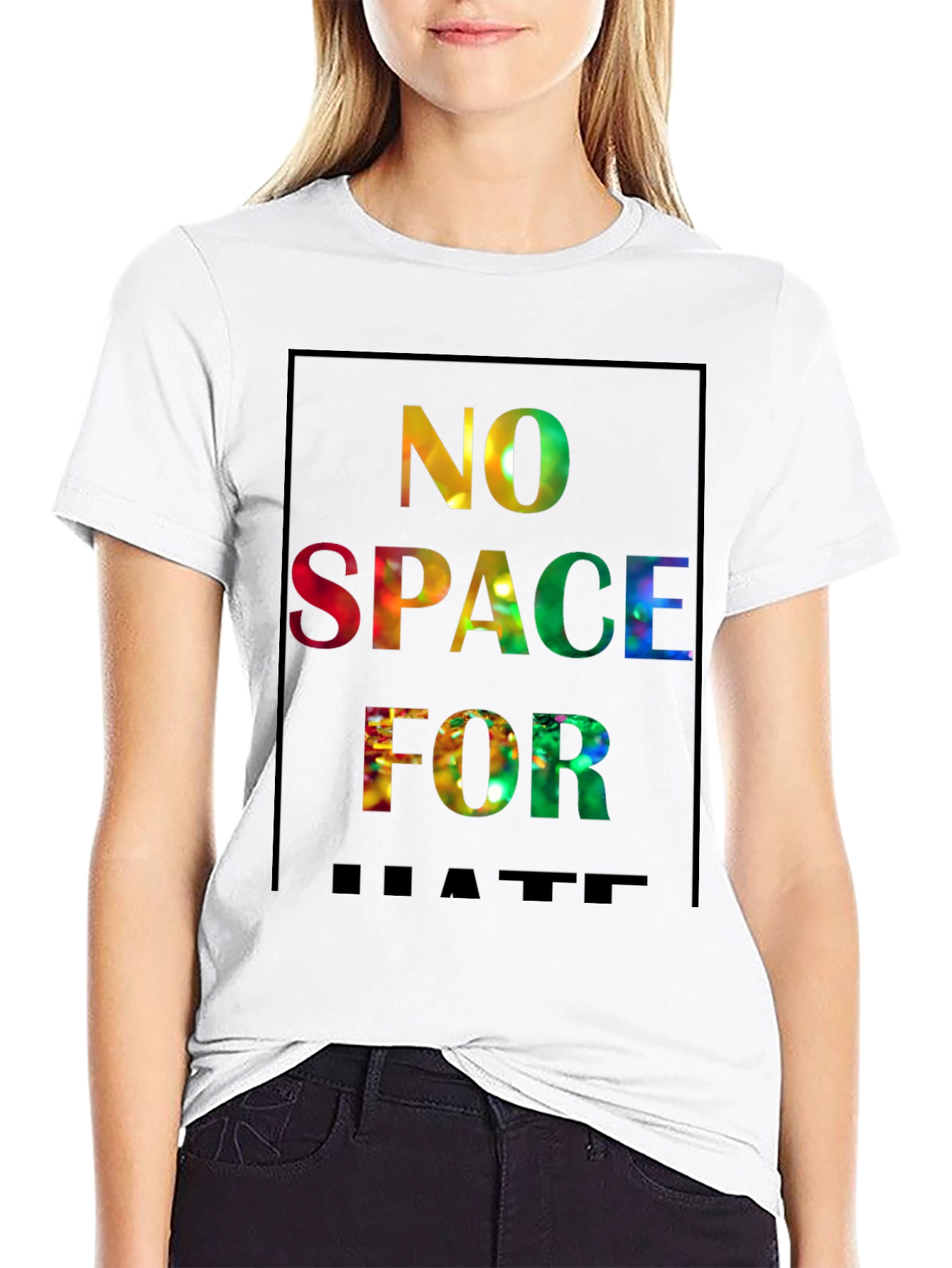 No Space for Hate Graphic Tee - Black
