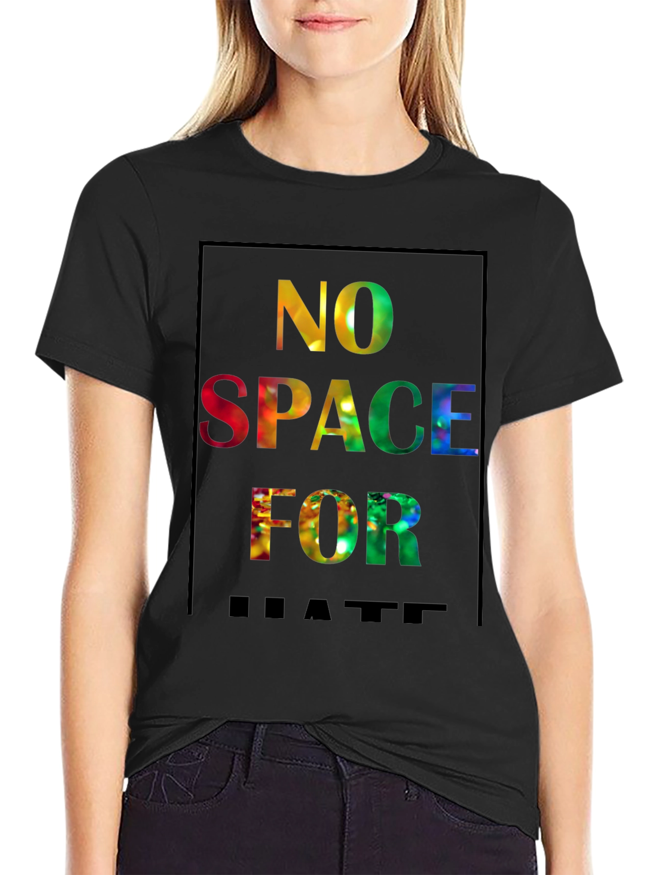 No Space for Hate Graphic Tee - Black