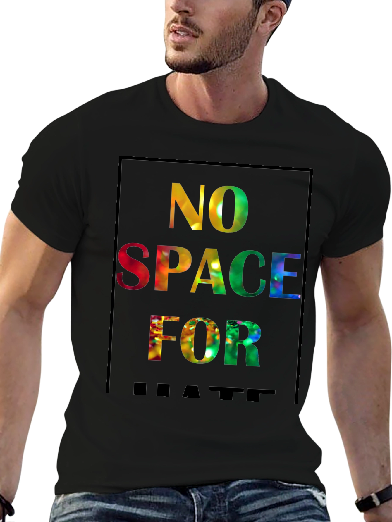 No Space for Hate Graphic Tee - Black