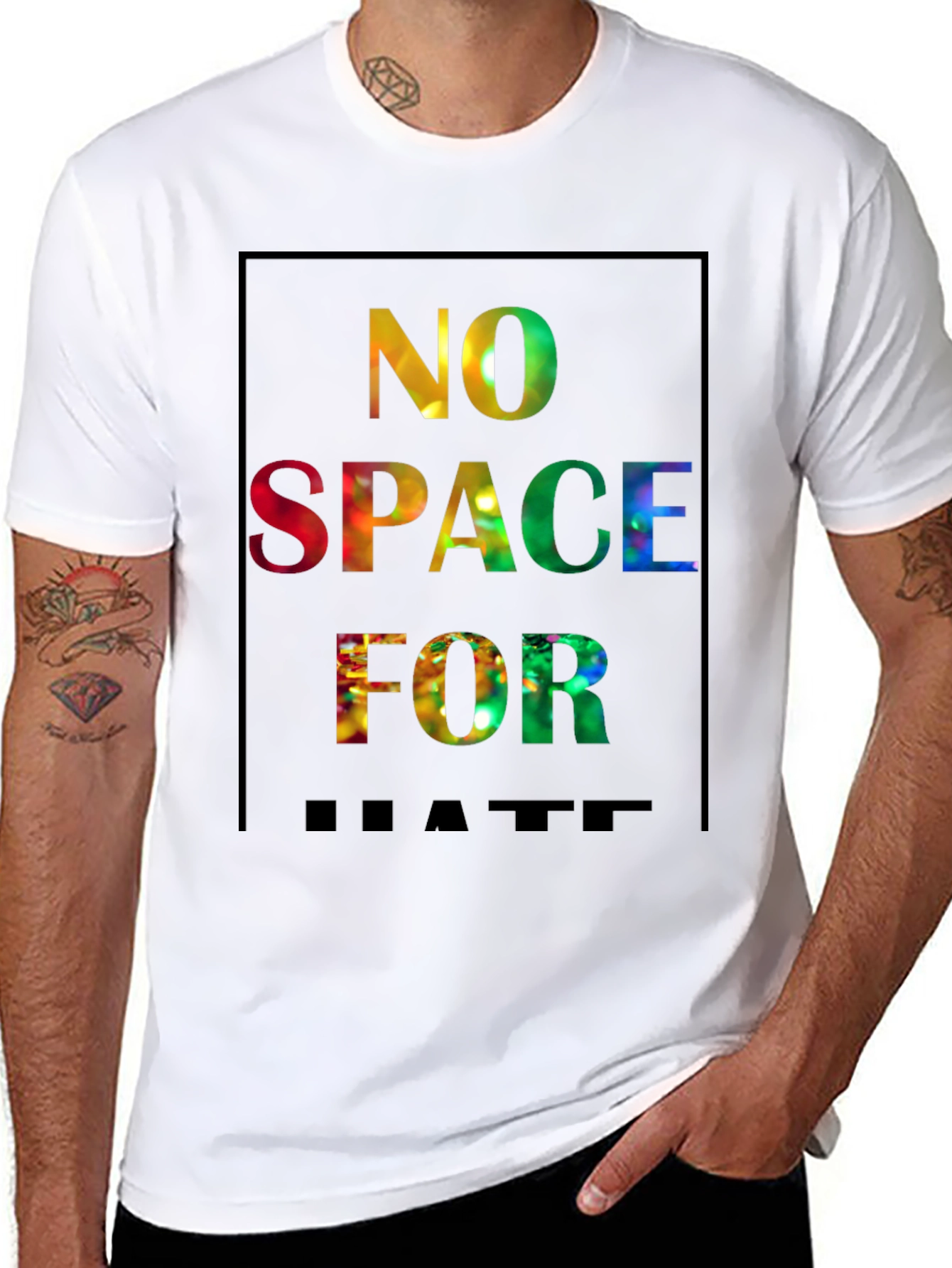 No Space for Hate Graphic Tee - Black