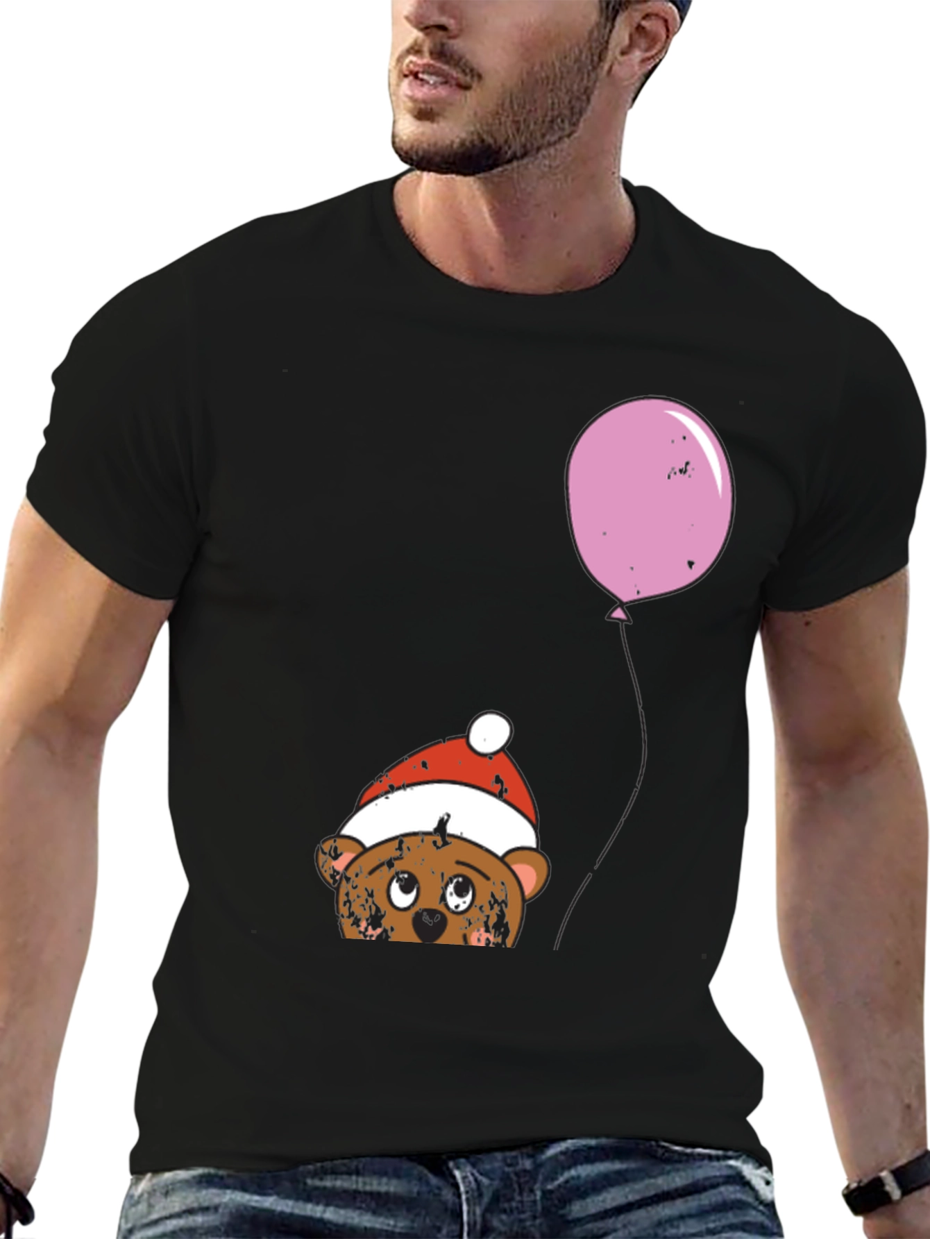 Cute Bear with Balloon Graphic Tee