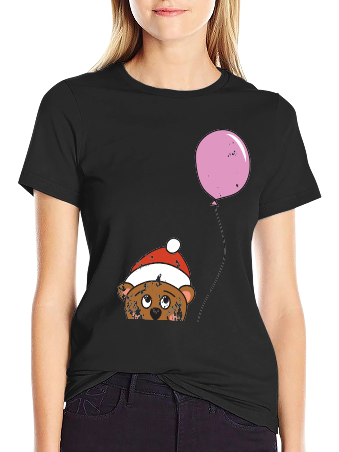 Cute Bear with Balloon Graphic Tee