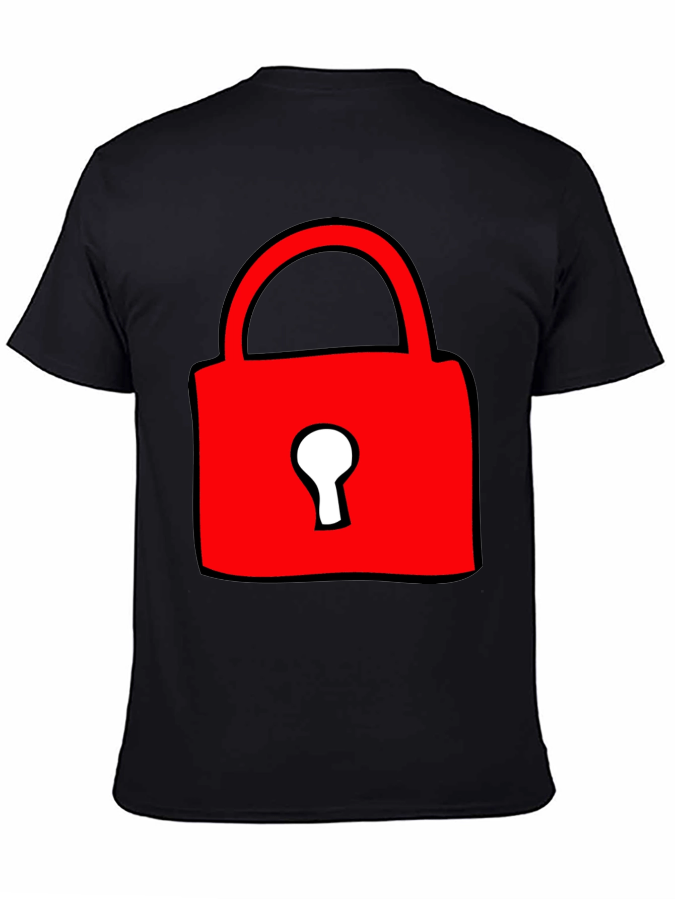 Red Lock Graphic T-Shirt - Casual Cotton Tee