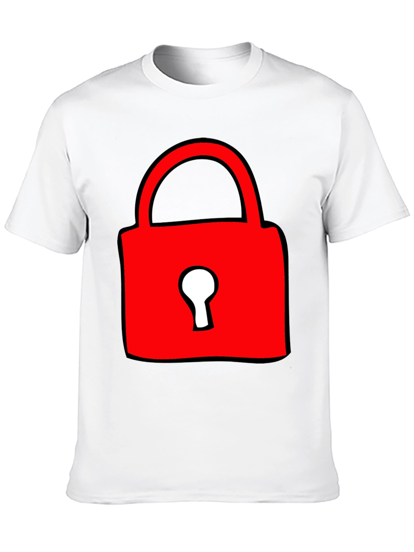 Red Lock Graphic T-Shirt - Casual Cotton Tee