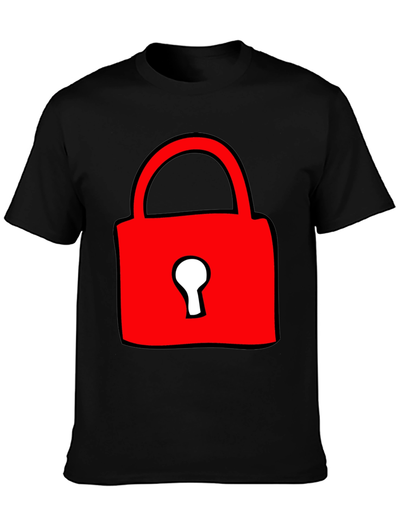 Red Lock Graphic T-Shirt - Casual Cotton Tee