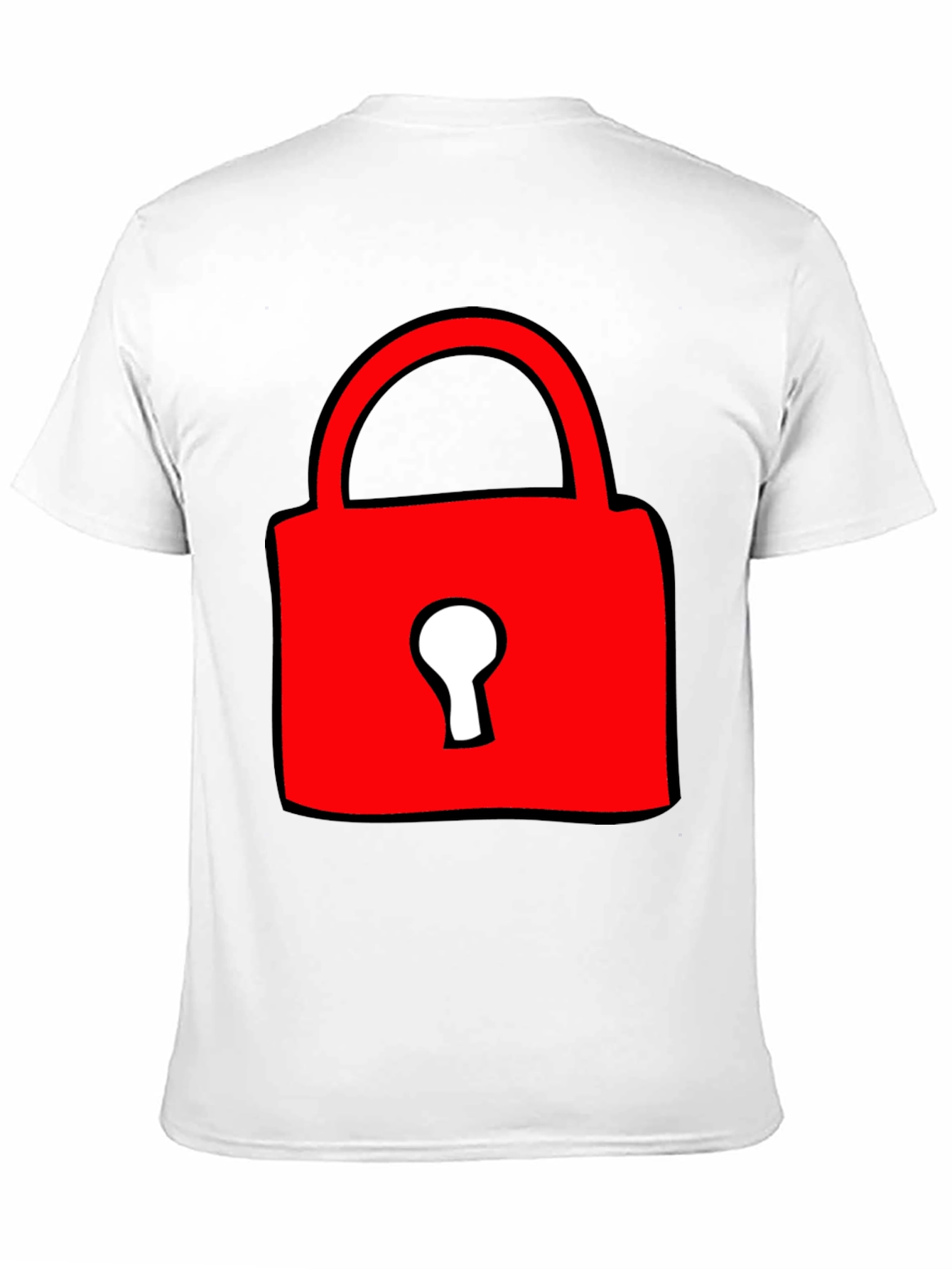 Red Lock Graphic T-Shirt - Casual Cotton Tee