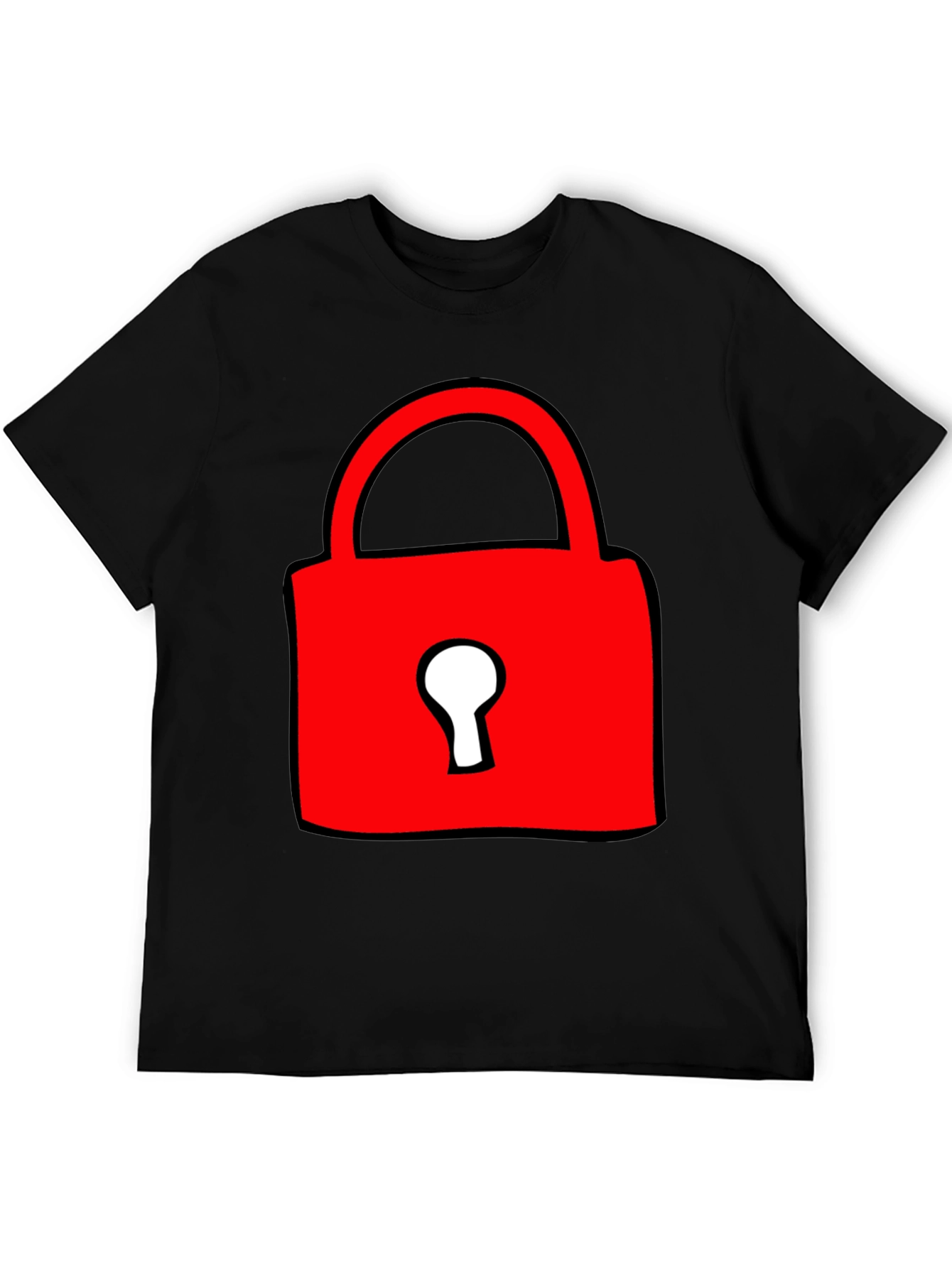Red Lock Graphic T-Shirt - Casual Cotton Tee