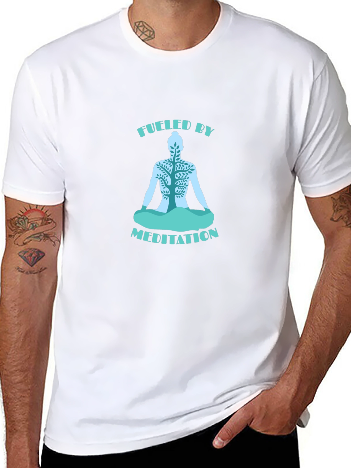 Fueled by Meditation T-Shirt - Black Yoga Tee