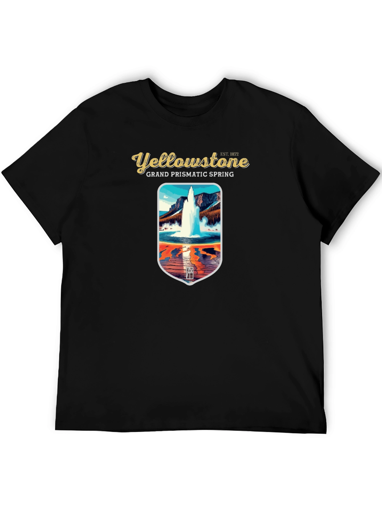 Yellowstone Grand Prismatic Spring Black Graphic T-Shirt