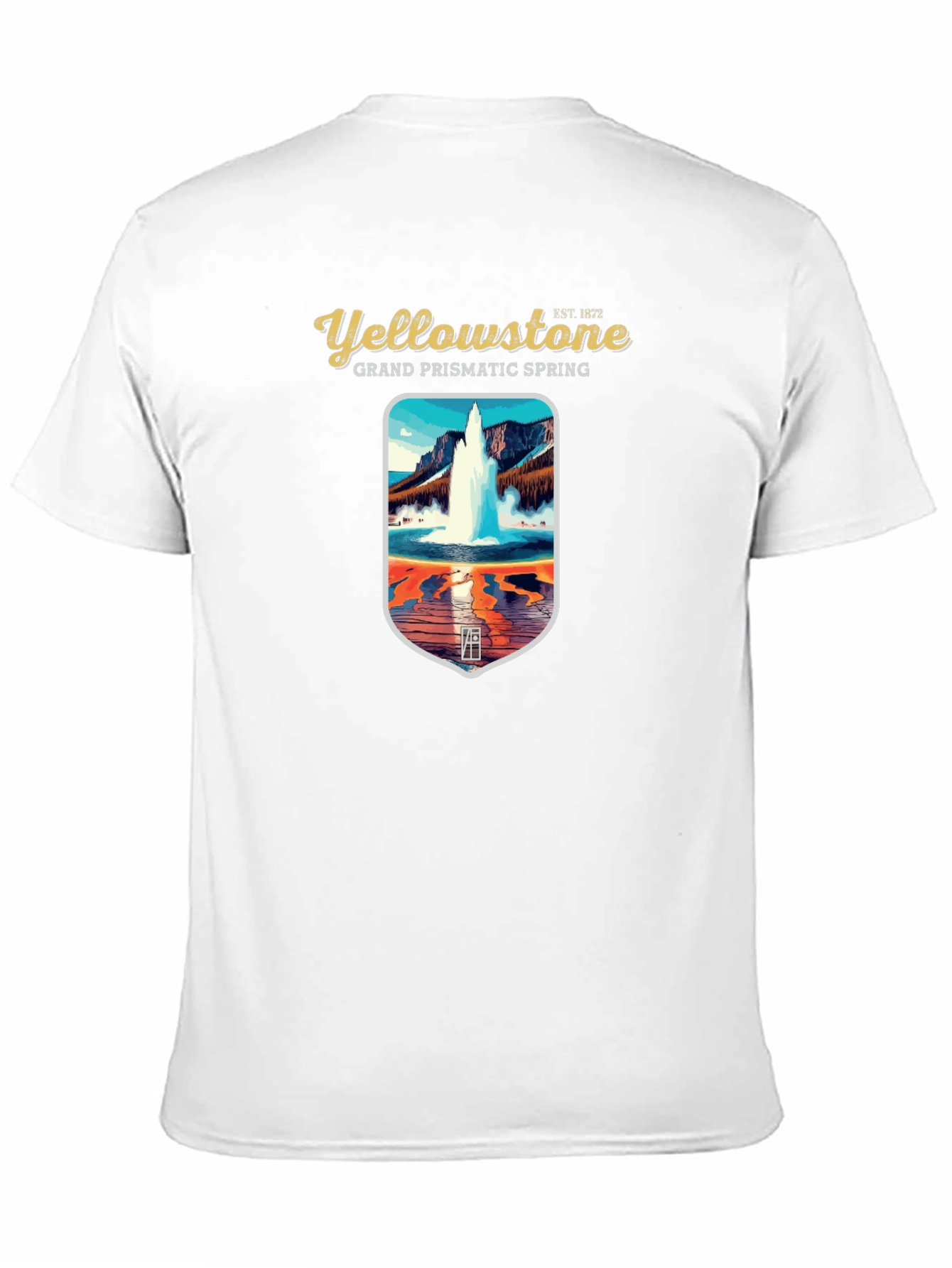 Yellowstone Grand Prismatic Spring Black Graphic T-Shirt