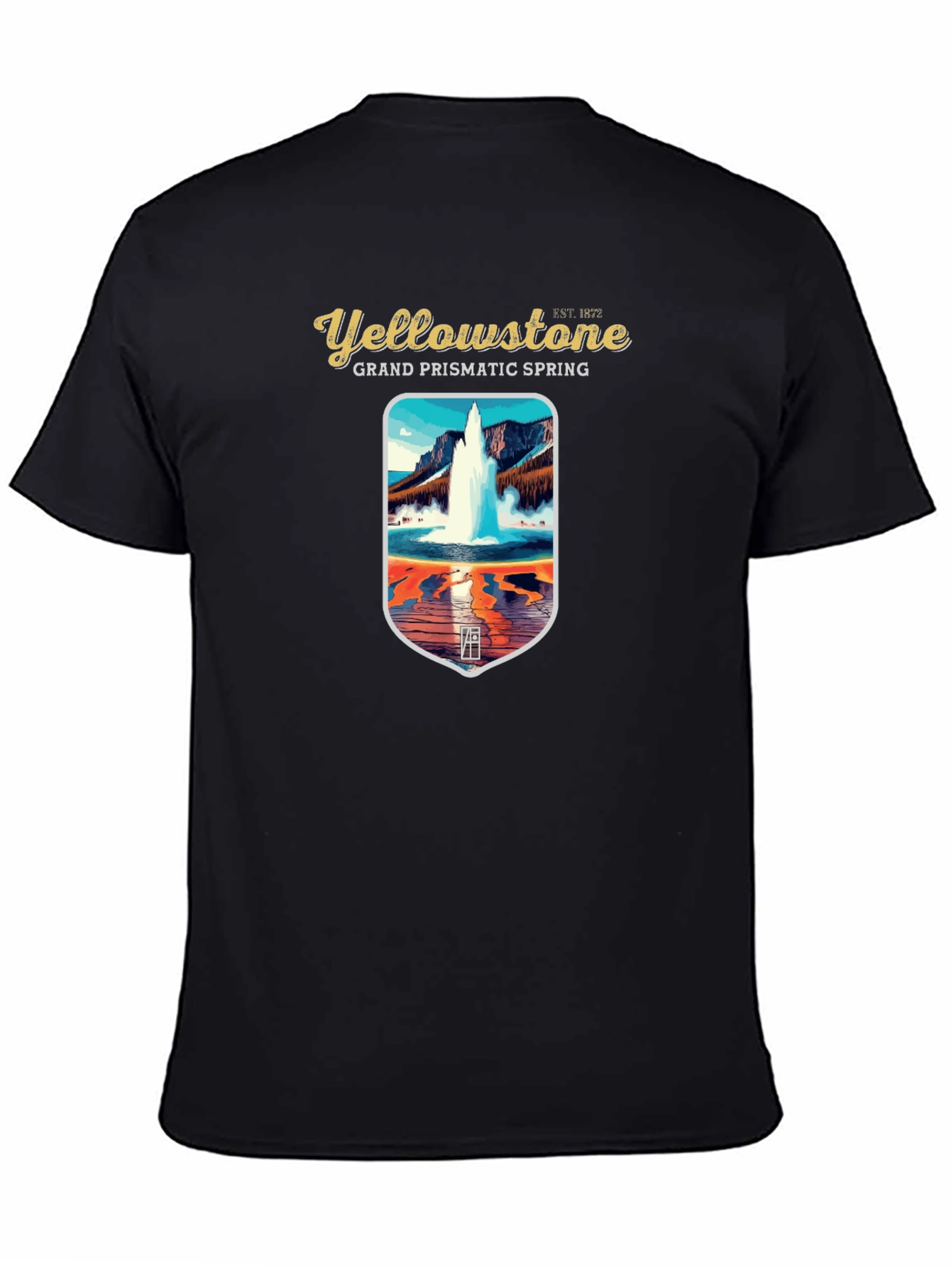 Yellowstone Grand Prismatic Spring Black Graphic T-Shirt