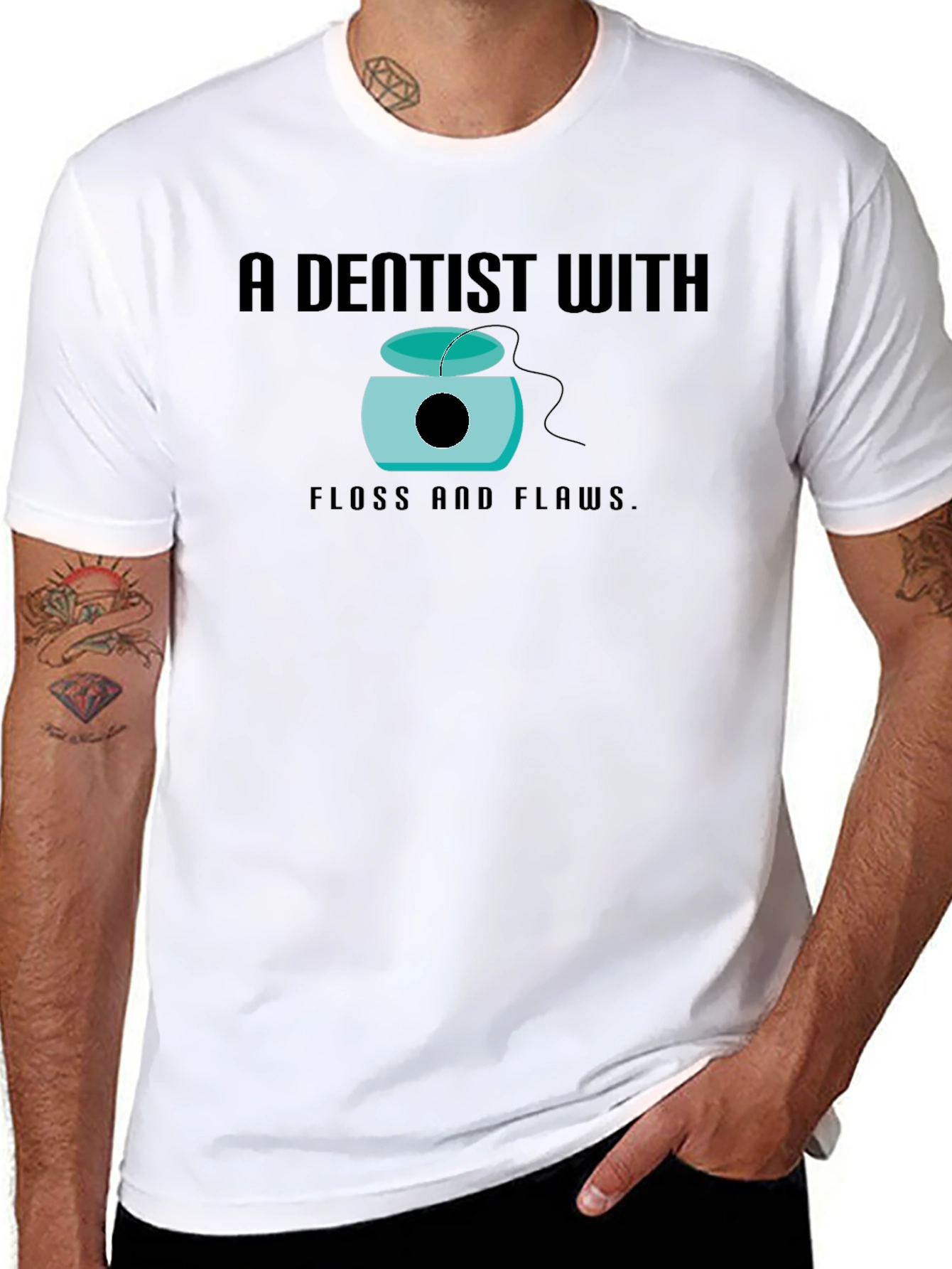 Dentist With Floss and Flaws Graphic Tee