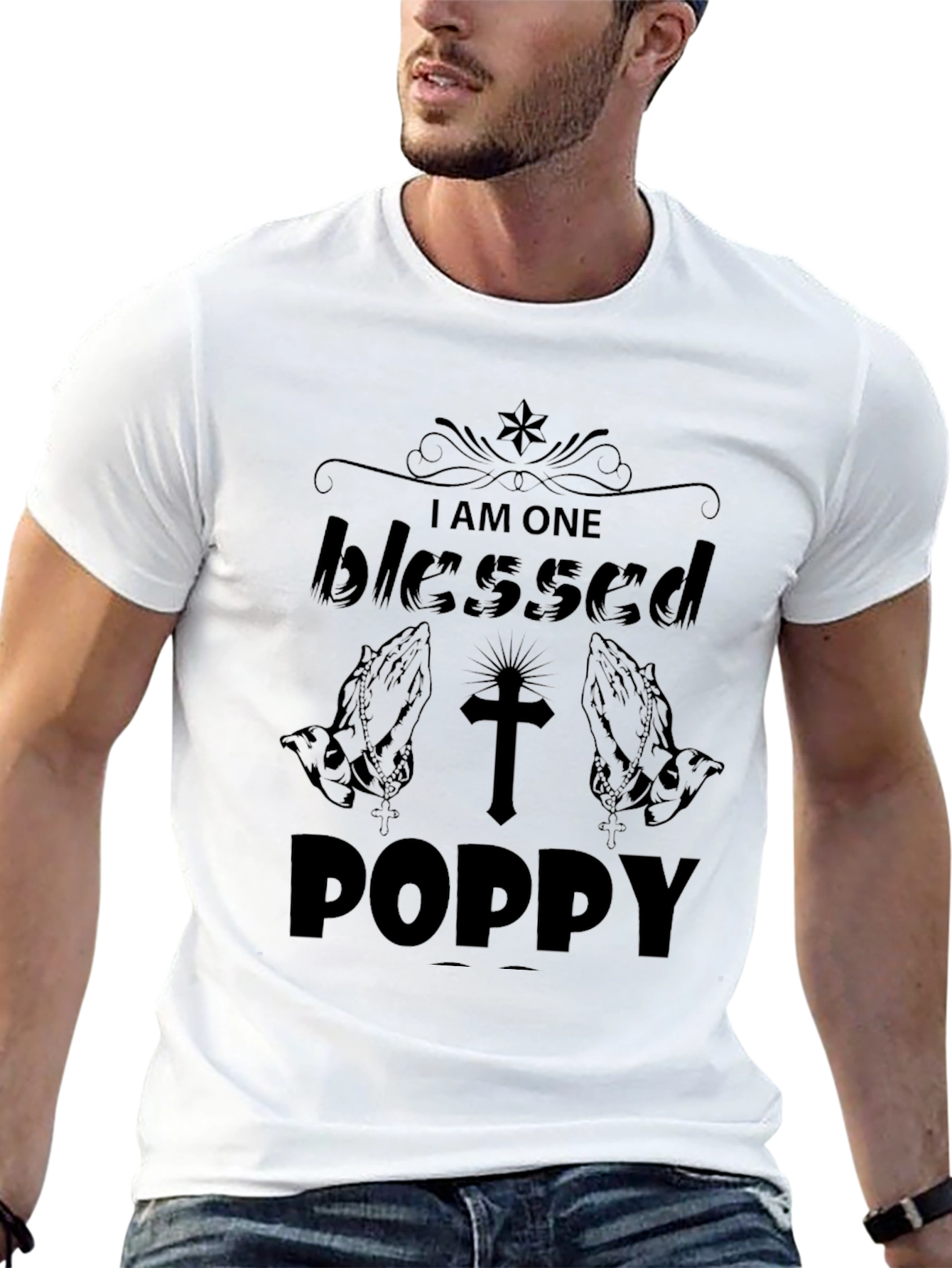 Blessed Poppy Graphic Tee - Mens Black T-Shirt