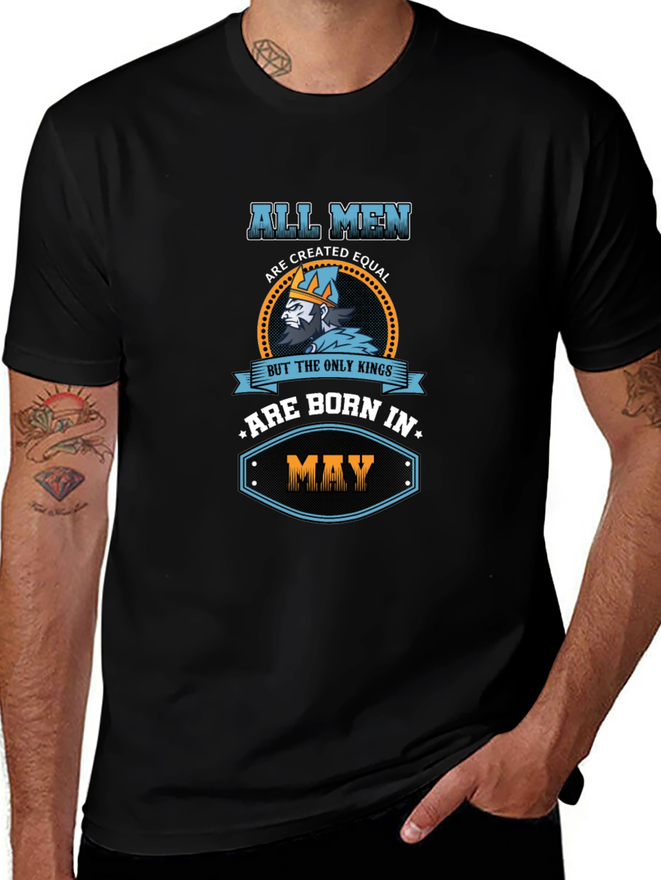 Mens Born in May Graphic Tee - Black