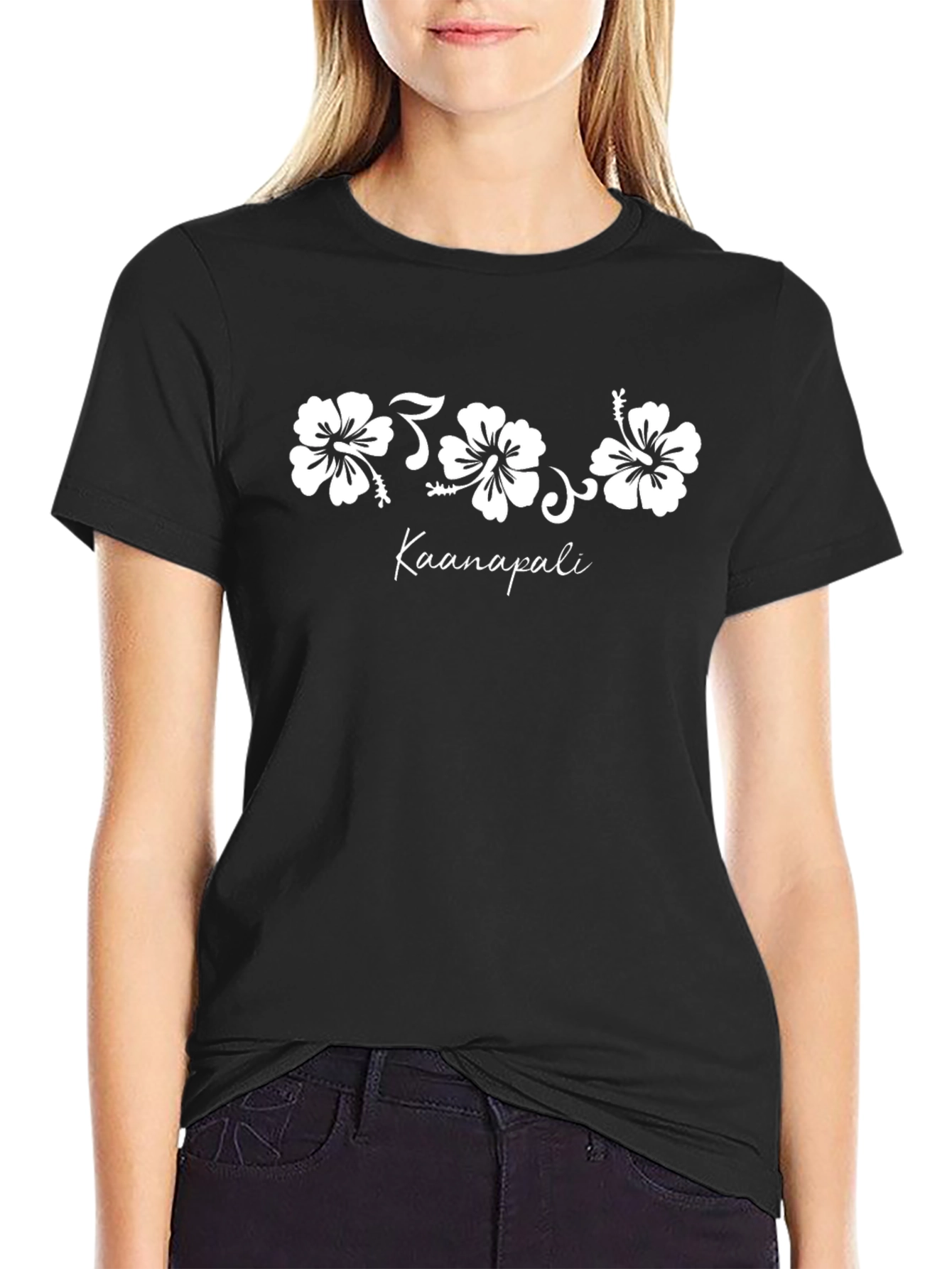 Kaanapali Hibiscus Black T-Shirt