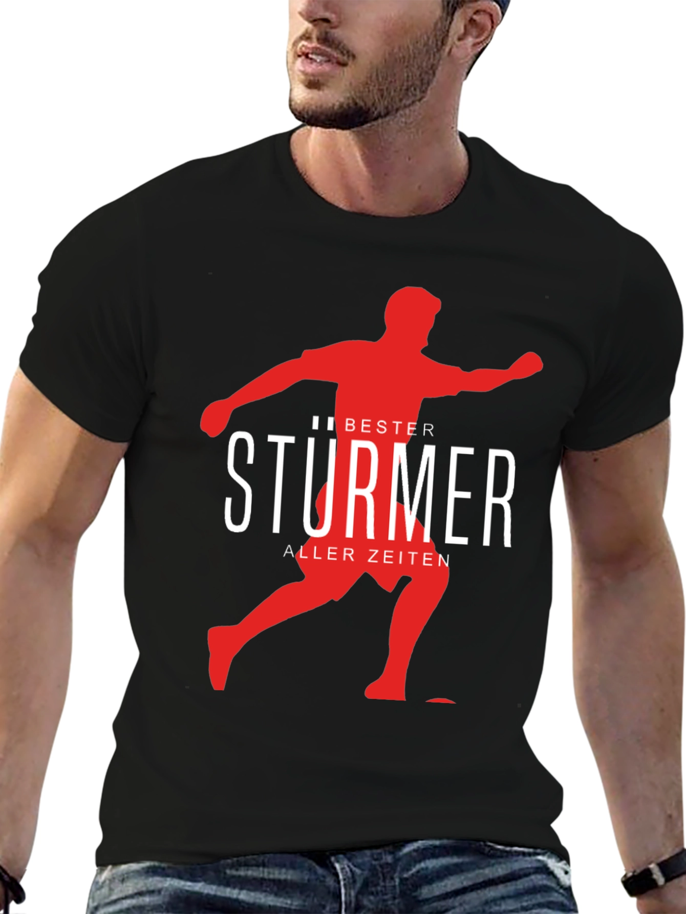 Bester Sturmer T-Shirt: Soccer Player Graphic Tee