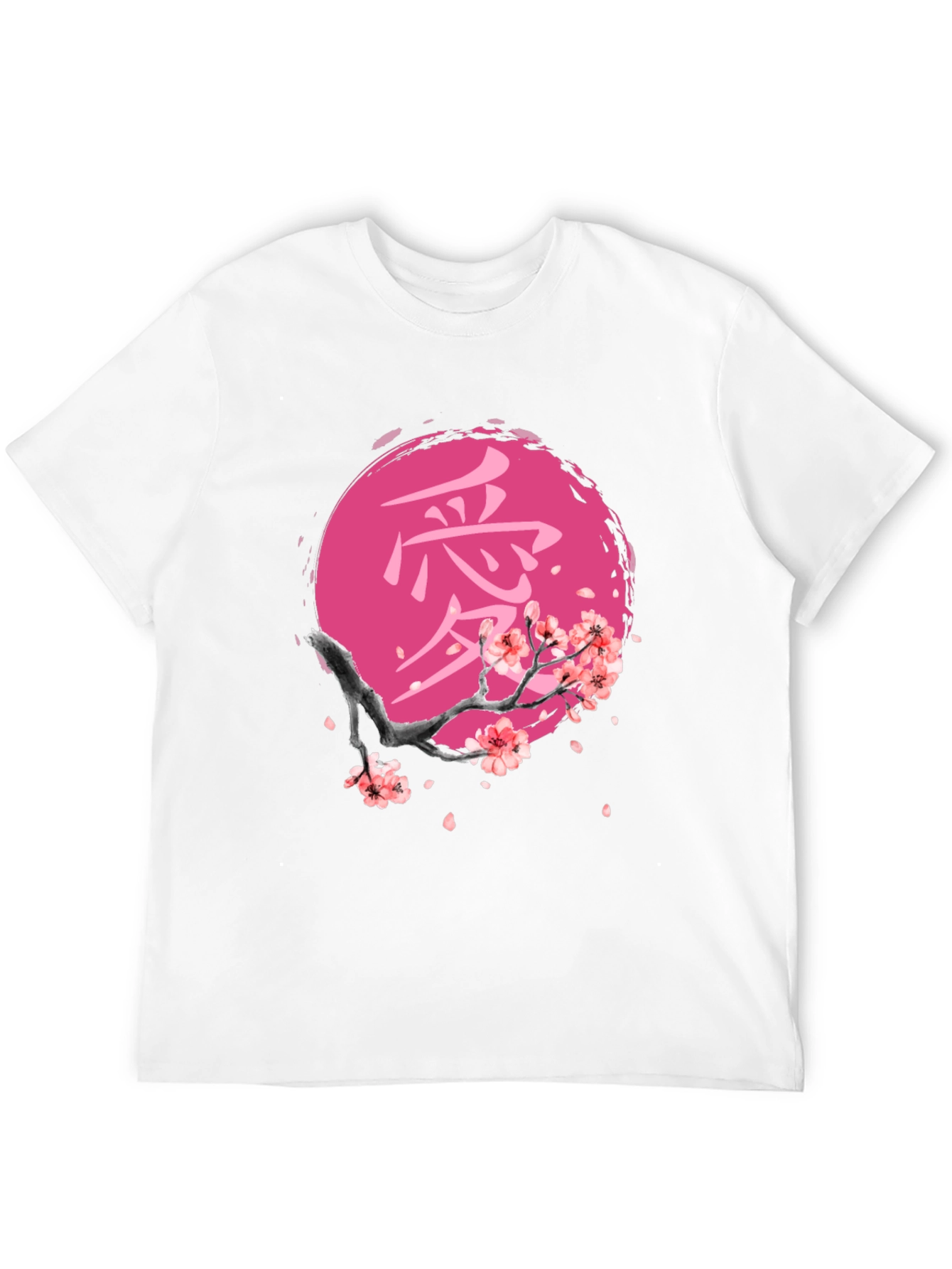 Japanese Cherry Blossom Black T-Shirt
