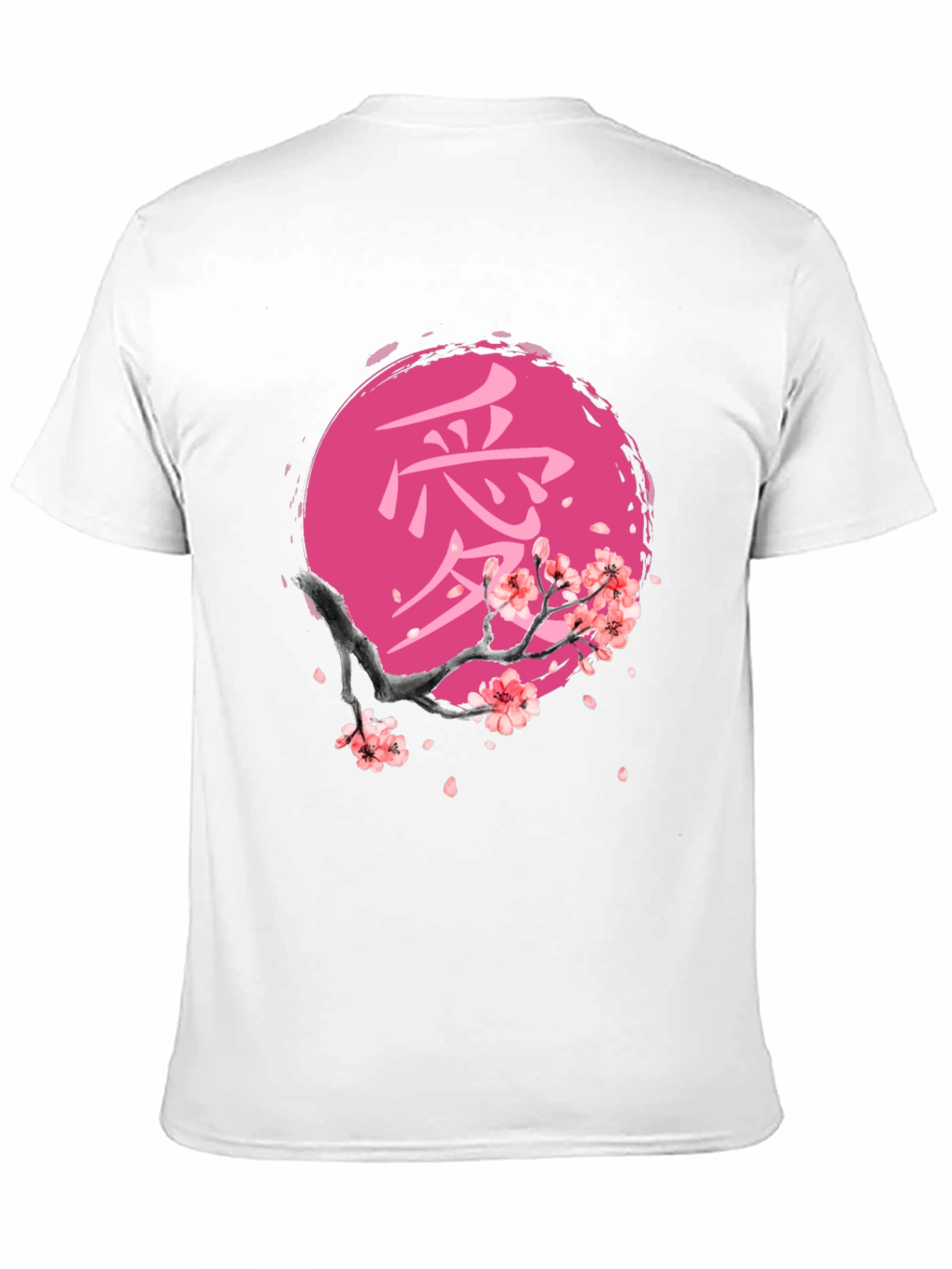 Japanese Cherry Blossom Black T-Shirt