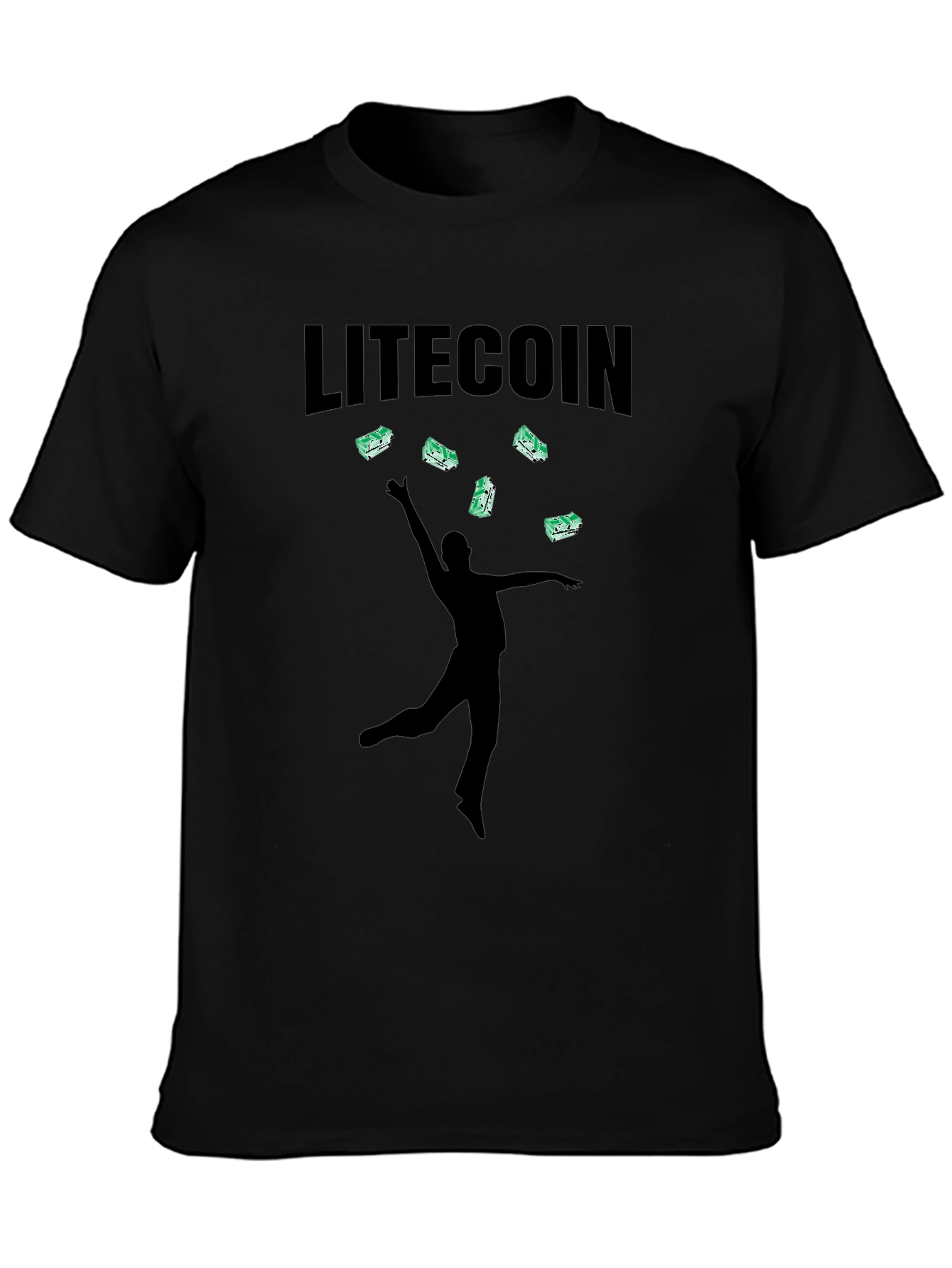 Litecoin Juggling Graphic Black T-Shirt