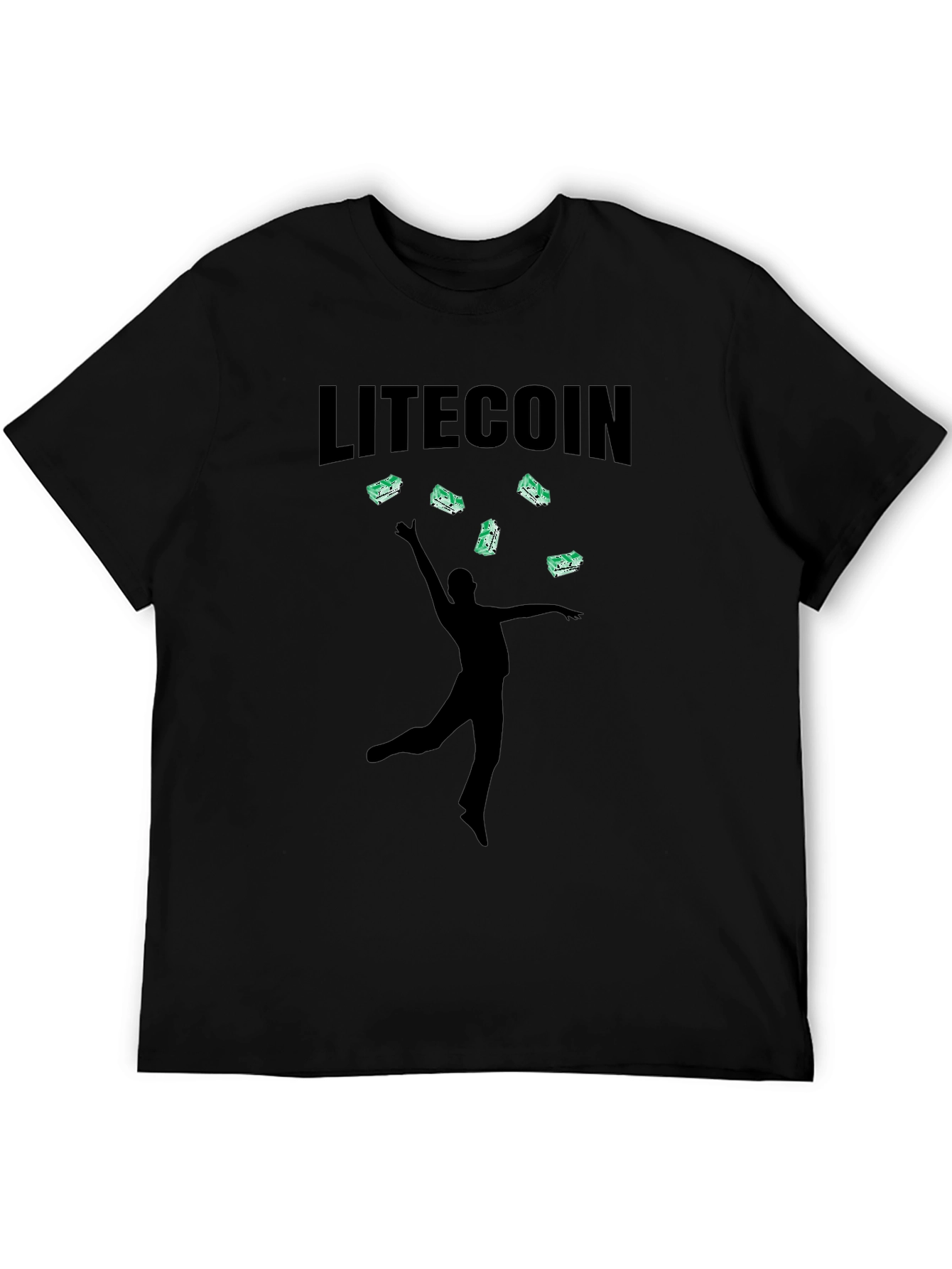 Litecoin Juggling Graphic Black T-Shirt