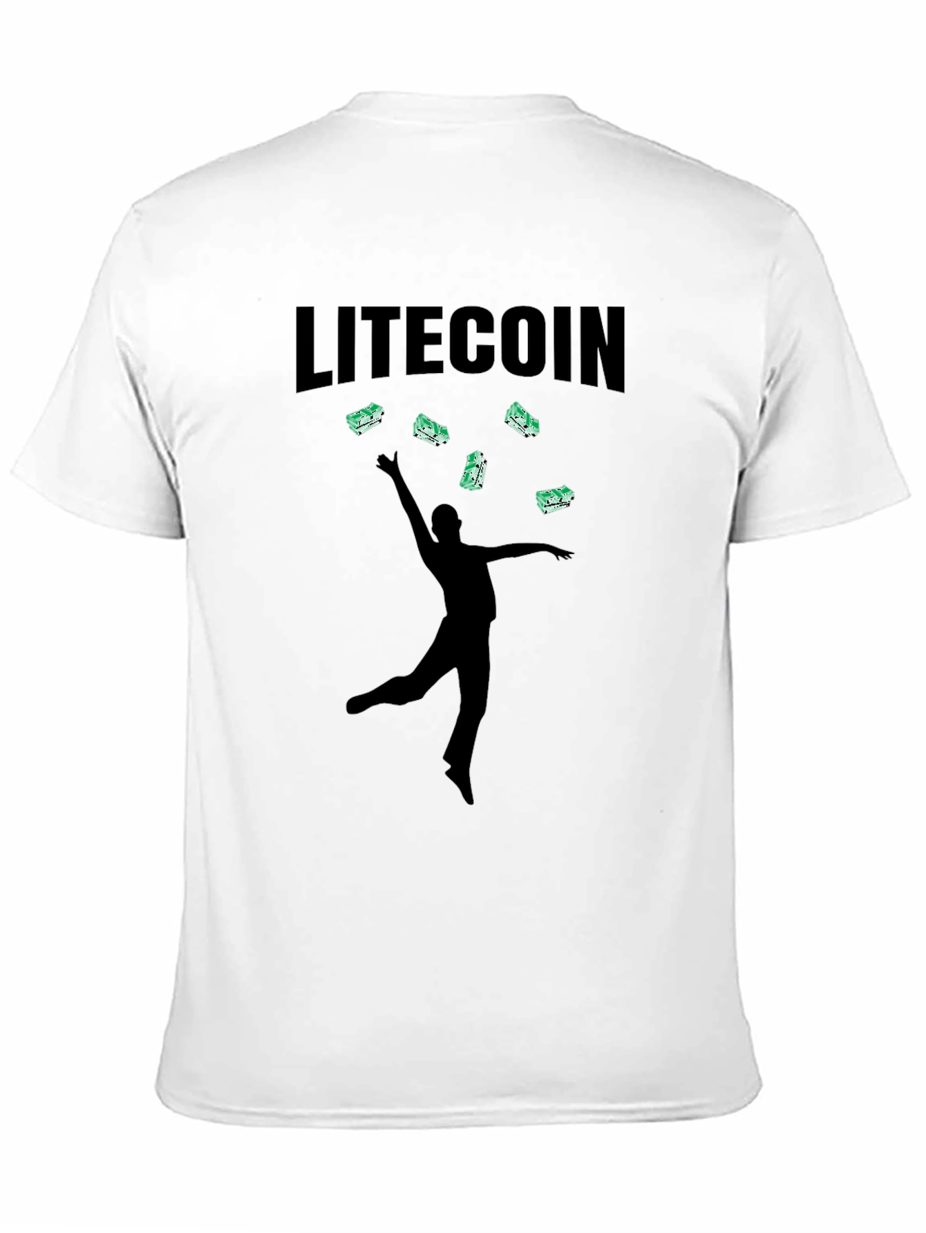 Litecoin Juggling Graphic Black T-Shirt