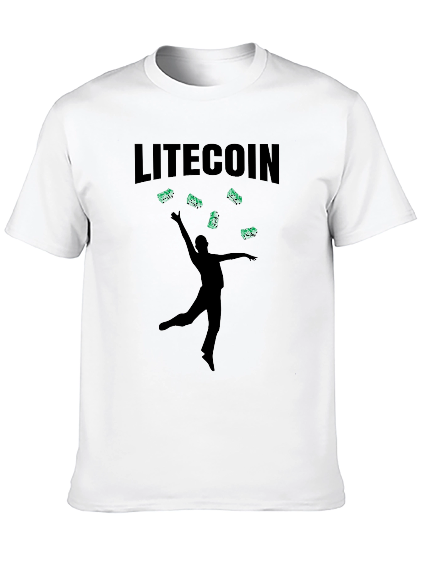 Litecoin Juggling Graphic Black T-Shirt