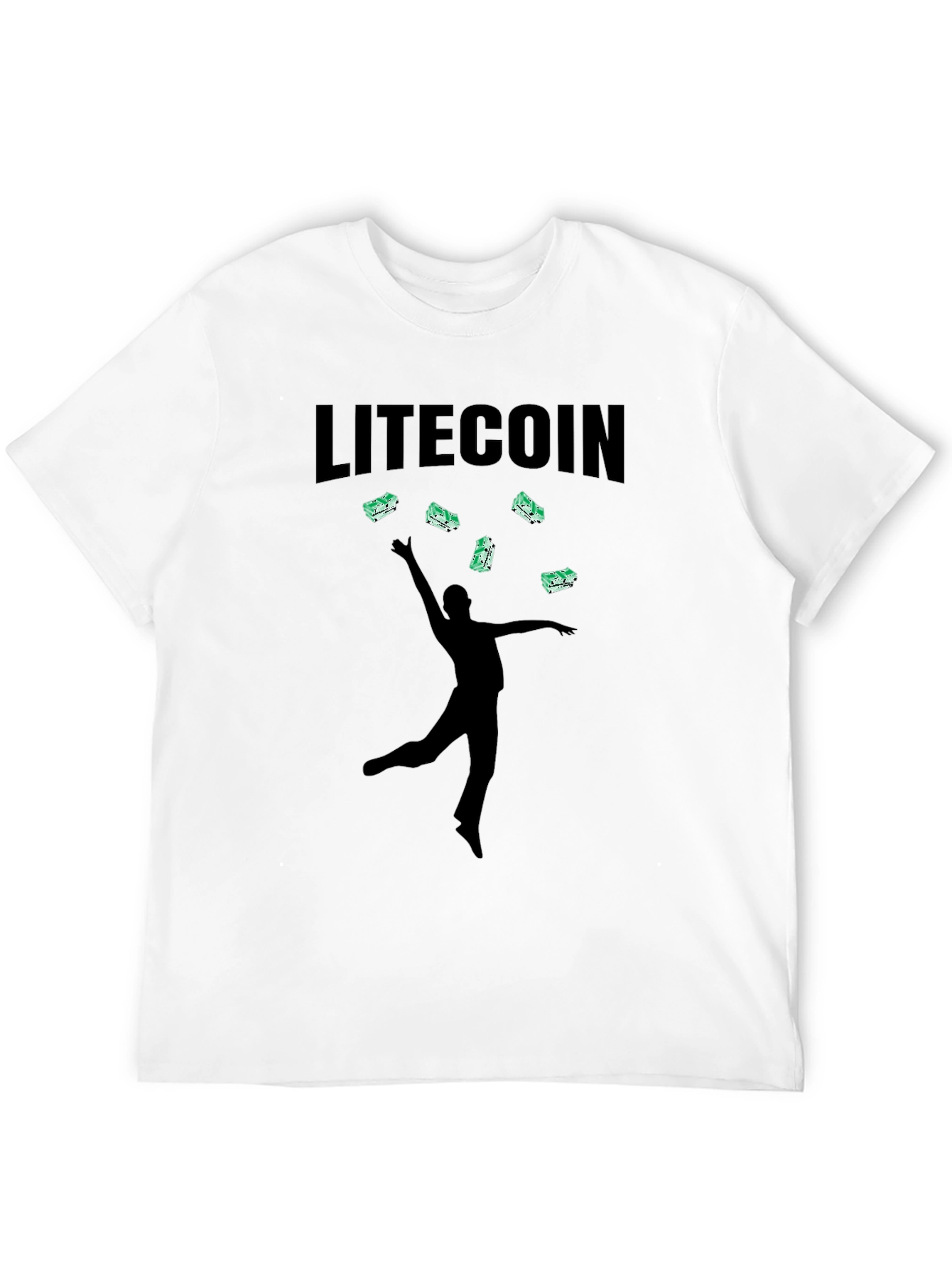 Litecoin Juggling Graphic Black T-Shirt