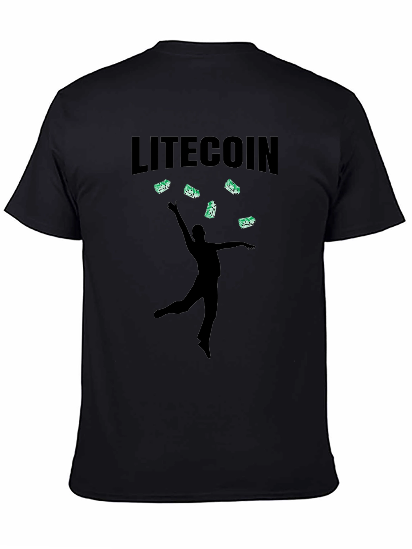 Litecoin Juggling Graphic Black T-Shirt