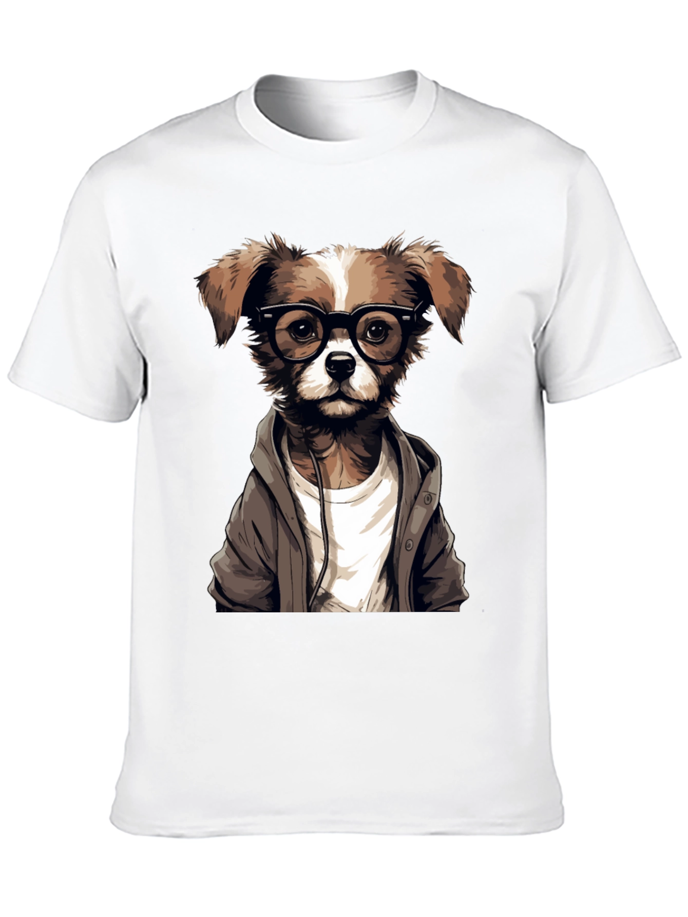 Hipster Dog Graphic T-Shirt - Cool Canine Style