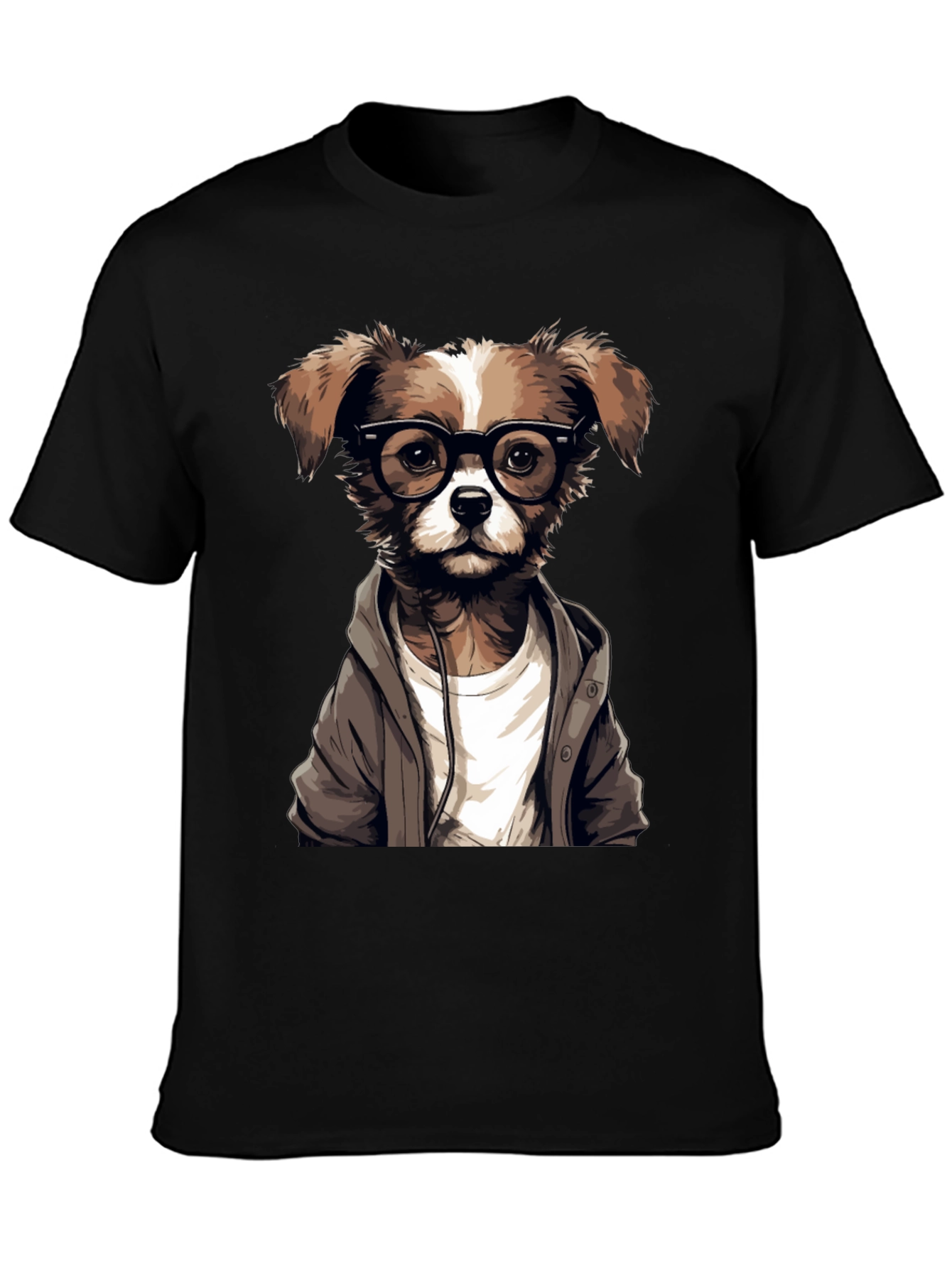 Hipster Dog Graphic T-Shirt - Cool Canine Style