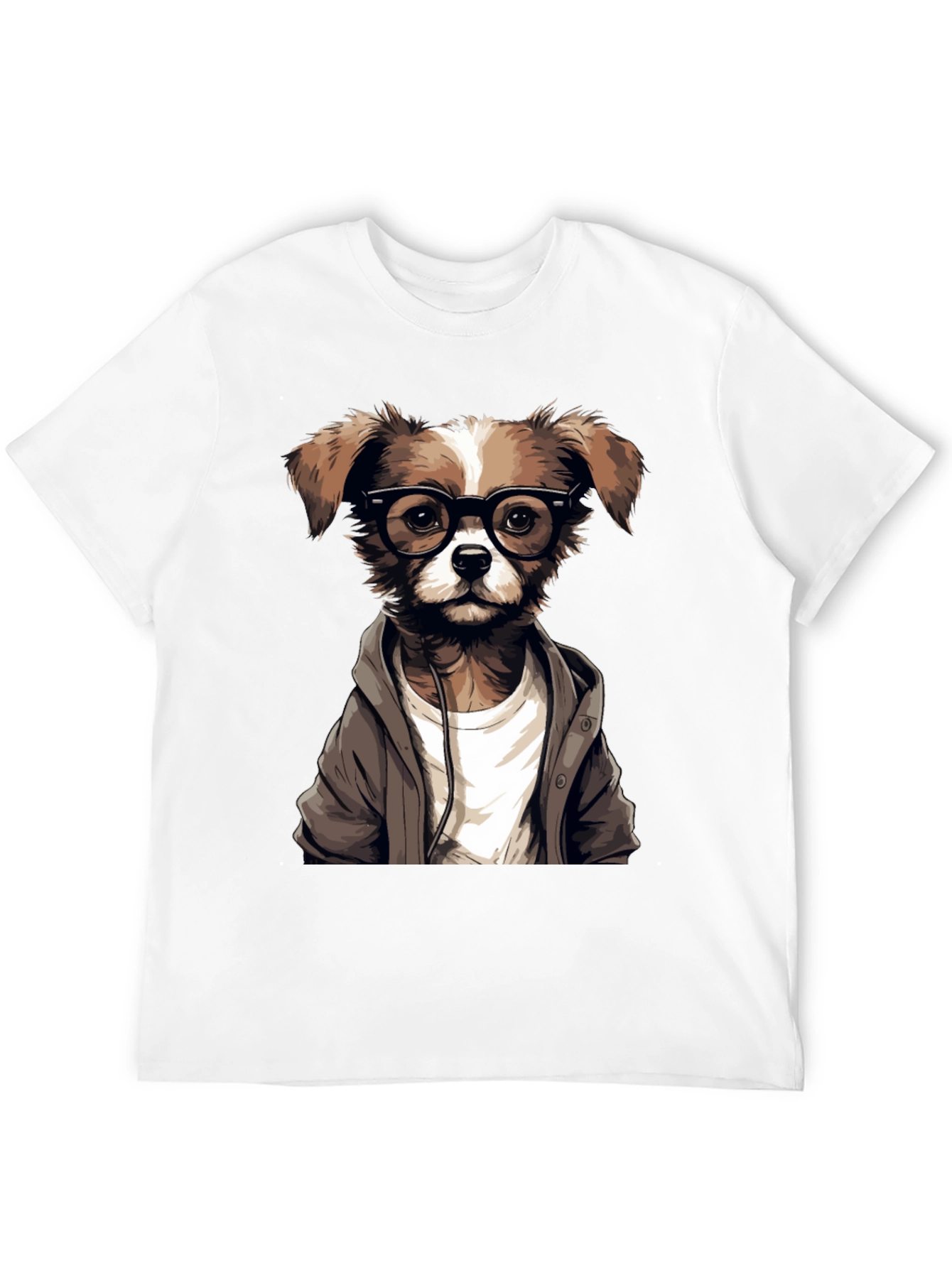 Hipster Dog Graphic T-Shirt - Cool Canine Style