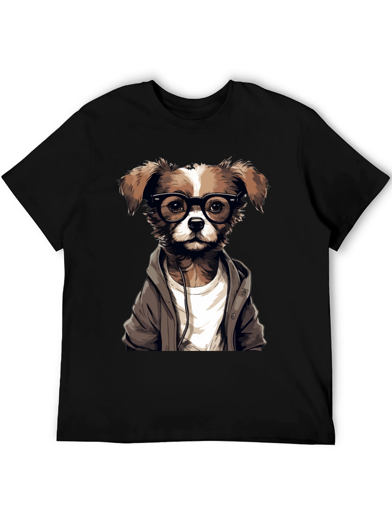 Hipster Dog Graphic T-Shirt - Cool Canine Style