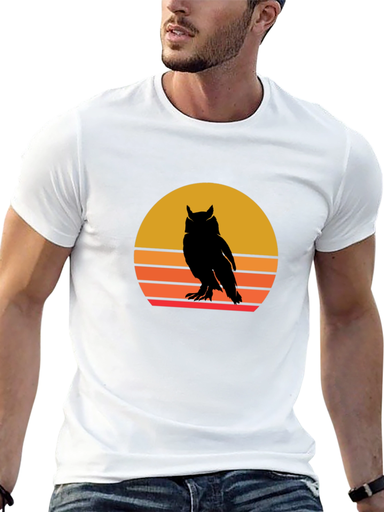 Retro Owl Sunset Graphic Tee