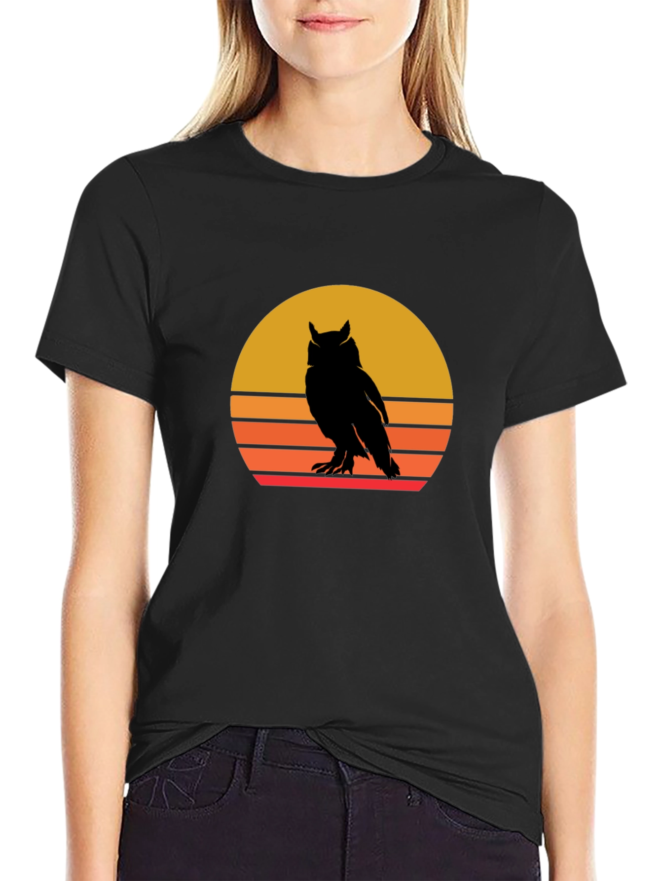 Retro Owl Sunset Graphic Tee