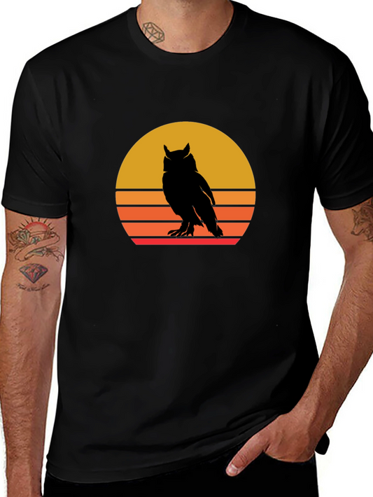 Retro Owl Sunset Graphic Tee