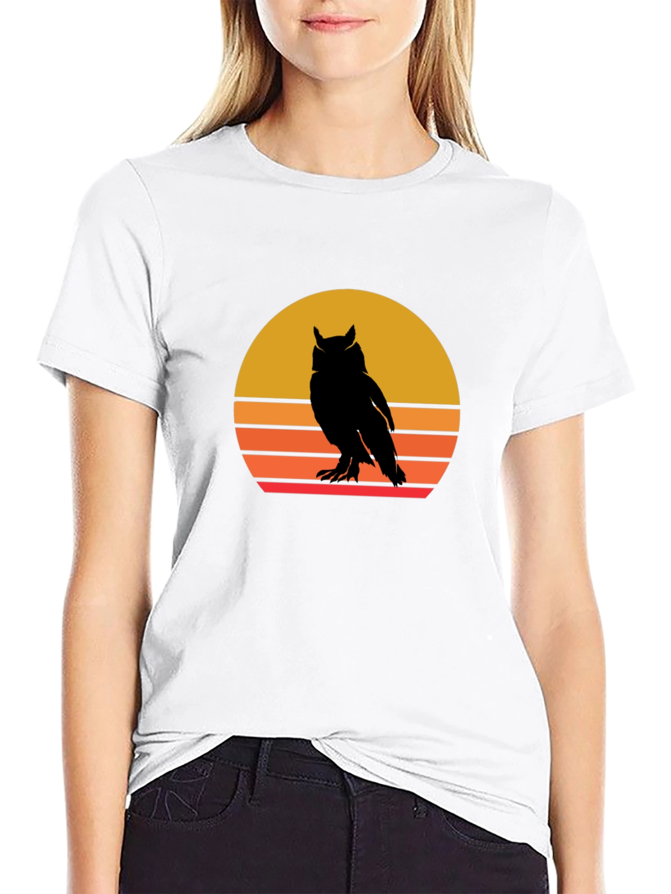 Retro Owl Sunset Graphic Tee