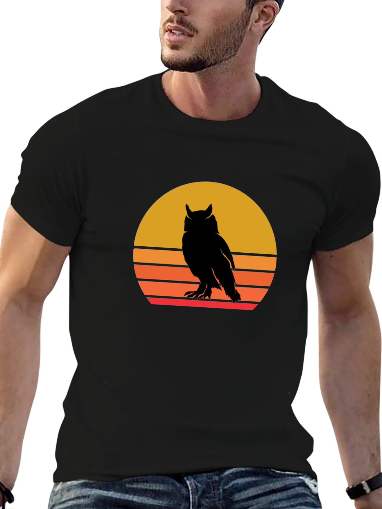 Retro Owl Sunset Graphic Tee