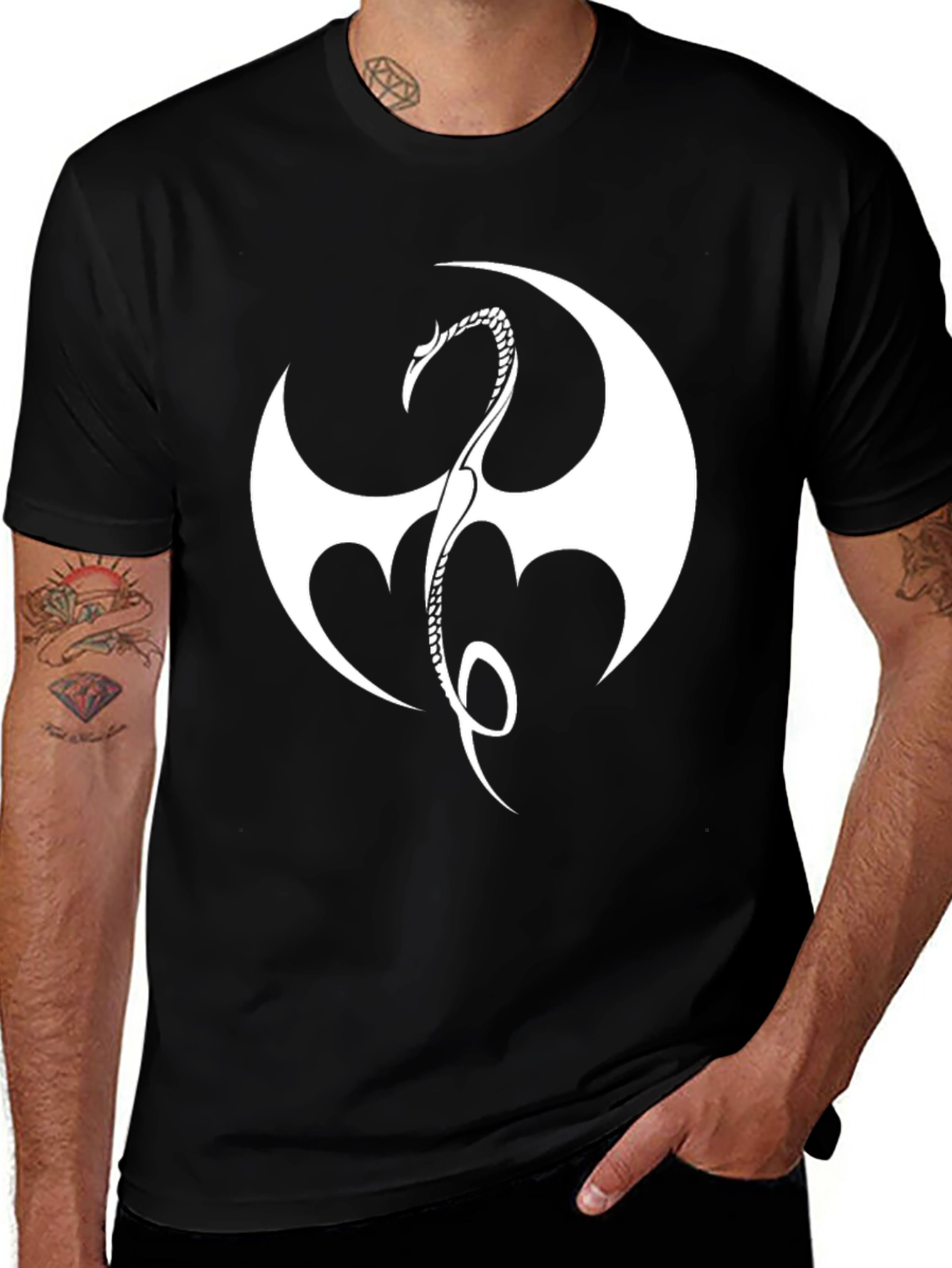 Iron Fist Dragon Logo Black T-Shirt