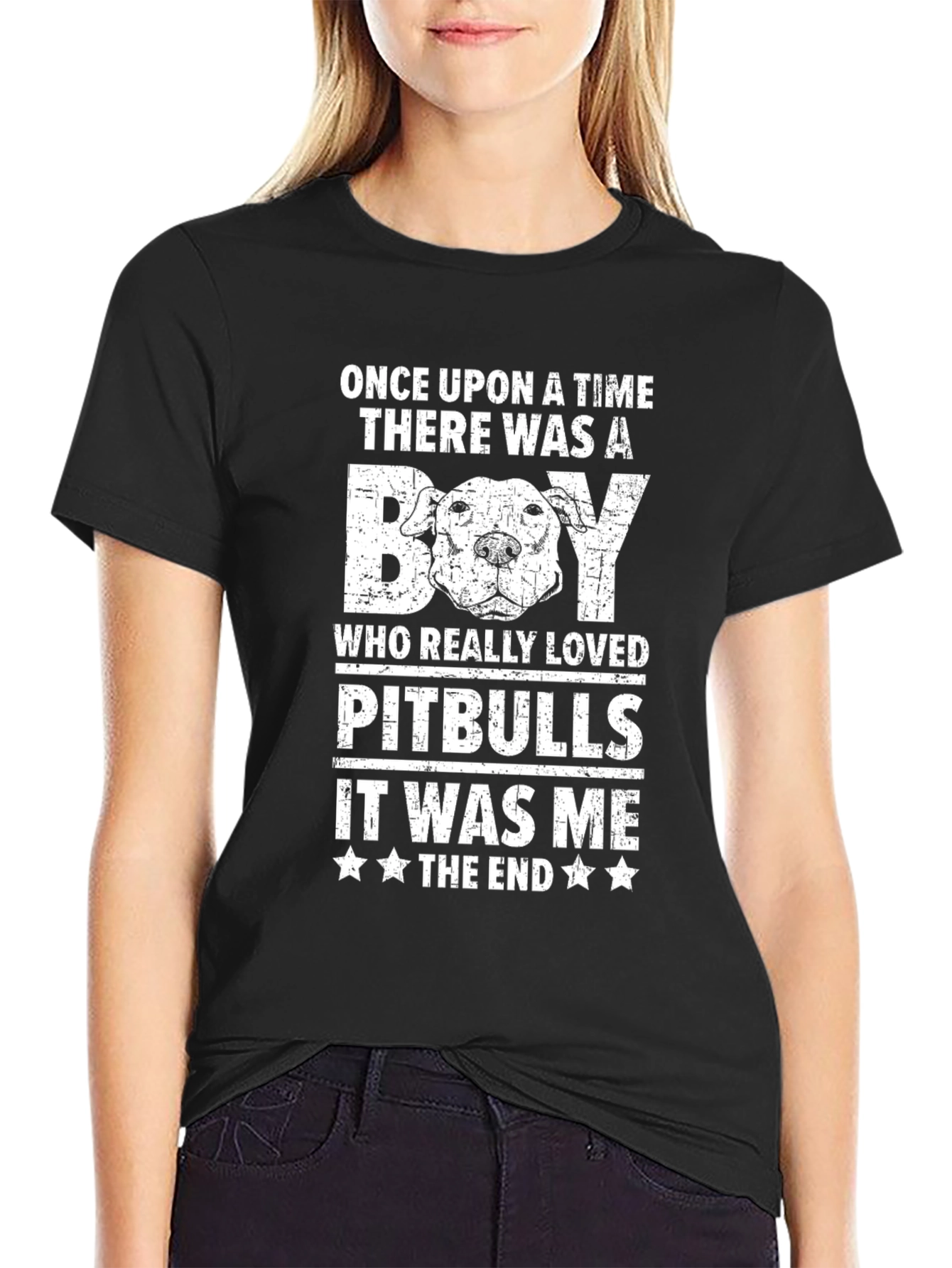 Once Upon a Time Pitbull T-Shirt – Funny Dog Lover Graphic Tee