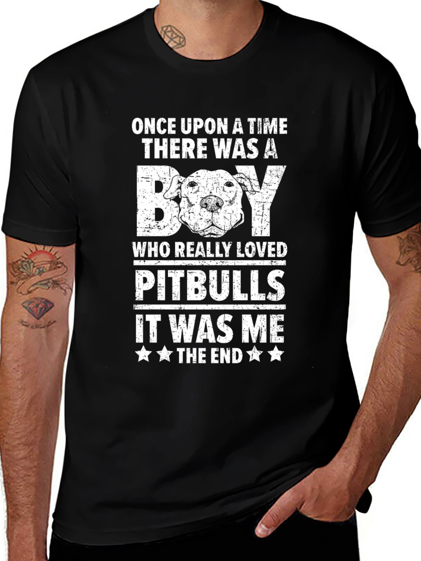 Once Upon a Time Pitbull T-Shirt – Funny Dog Lover Graphic Tee