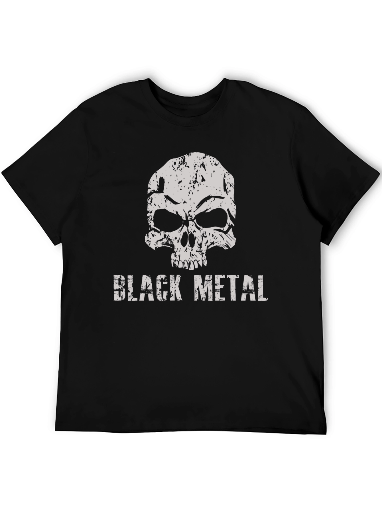 Black Metal Skull Graphic T-Shirt